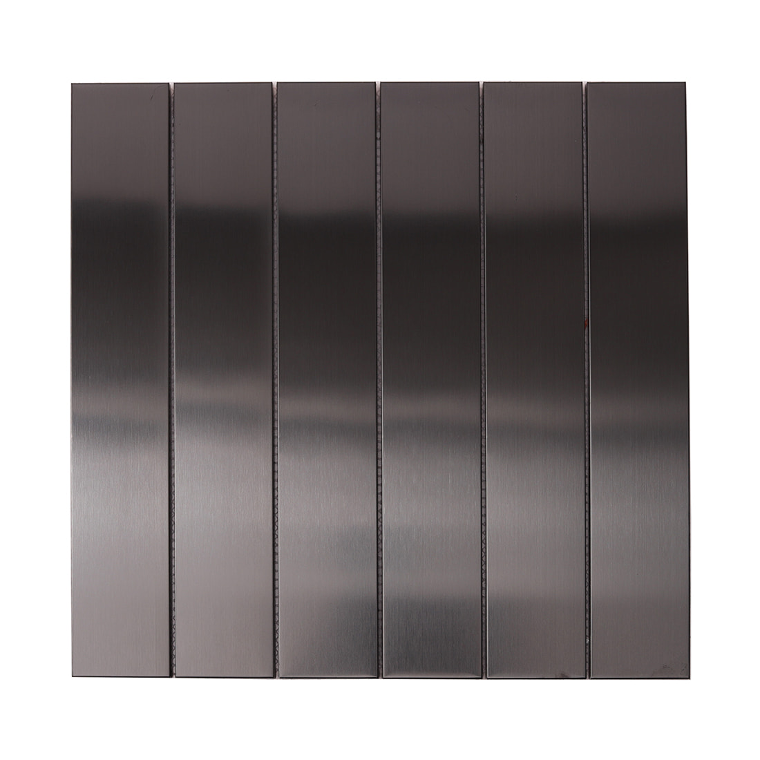 Square sheet of black brushed stainless steel mosaic tiles for walls