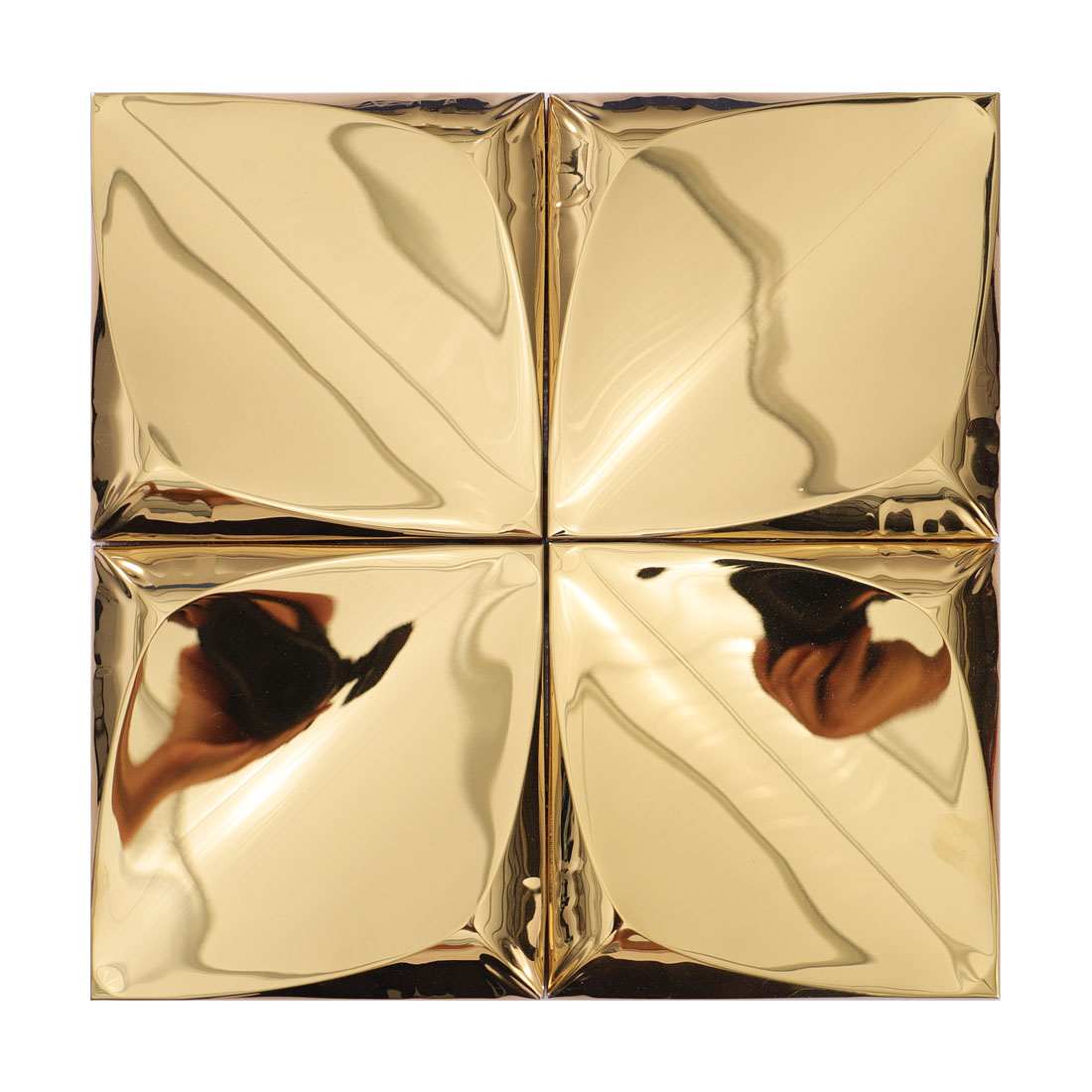 Full sheet of gold 3D square stainless steel mosaic tile with mirrored finish