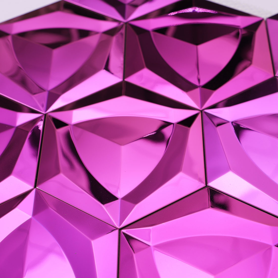 Purple reflective 3D hexagon stainless steel mosaic tile pattern