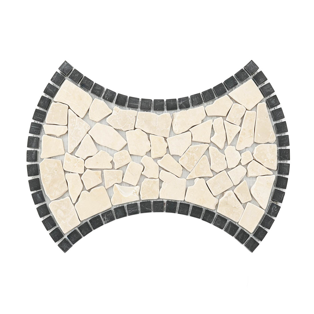 Full sheet of beige black pebble stone tile