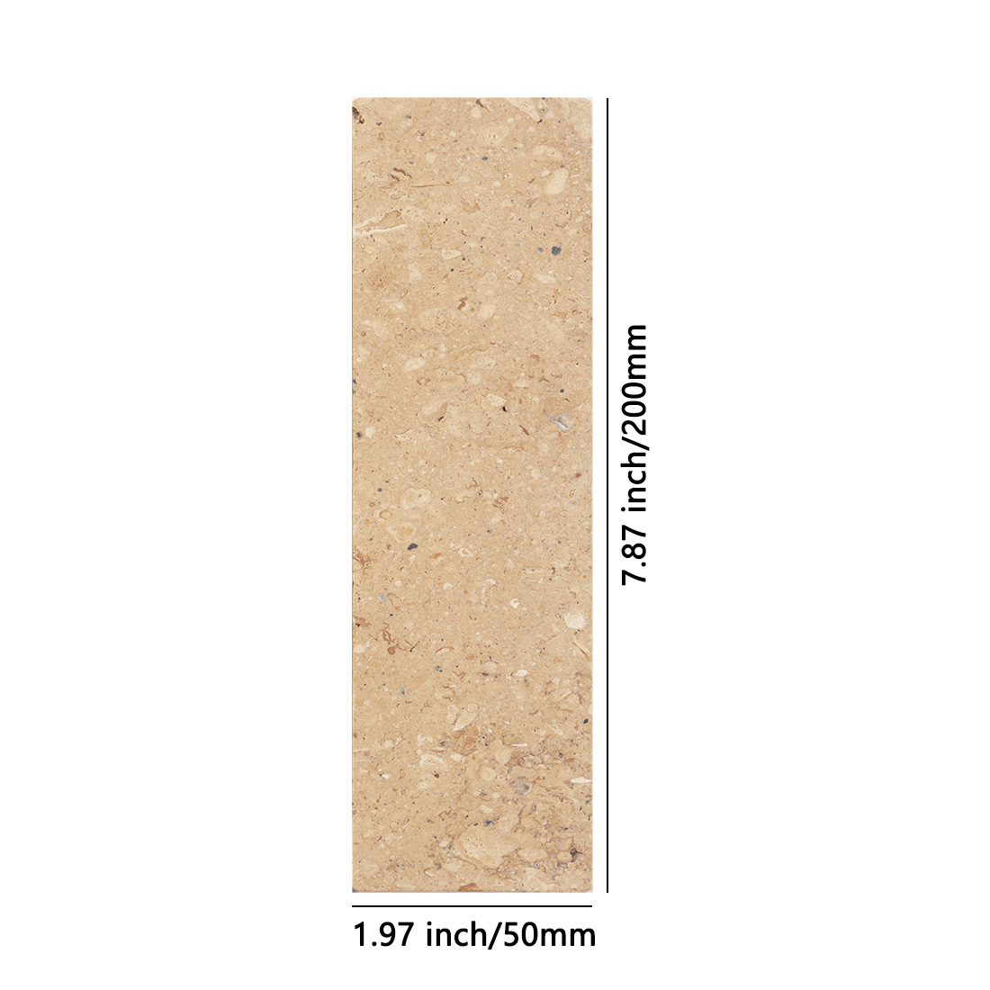 Beige narrow marble tile with natural stone texture and warm tones