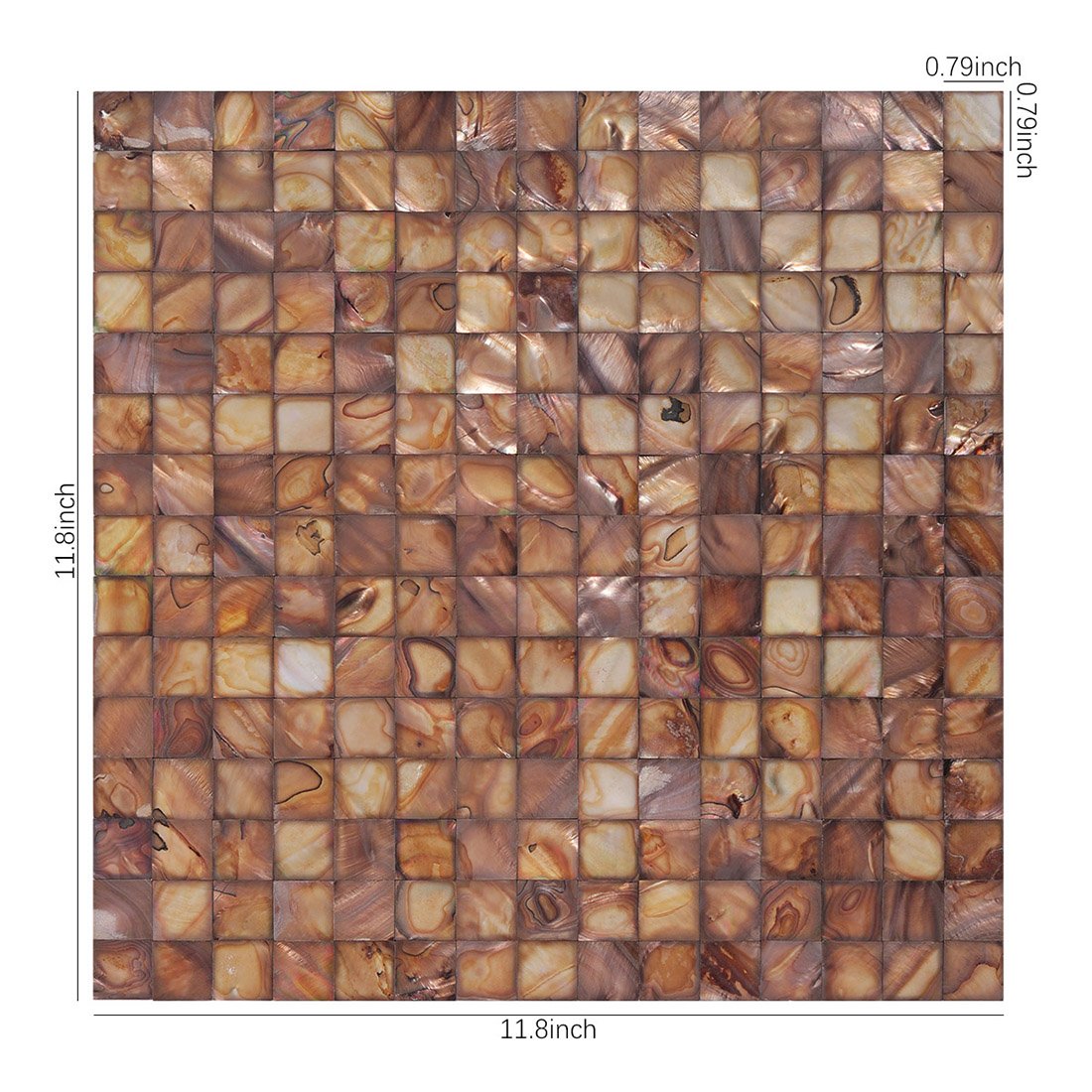 Dyed Brown Mother of Pearl Mosaic Tile Sheet – Natural Shell Square Tiles with Glossy Iridescent Surface for Kitchen Backsplashes, Bathroom Walls & Decorative Panels-Woos Tiles