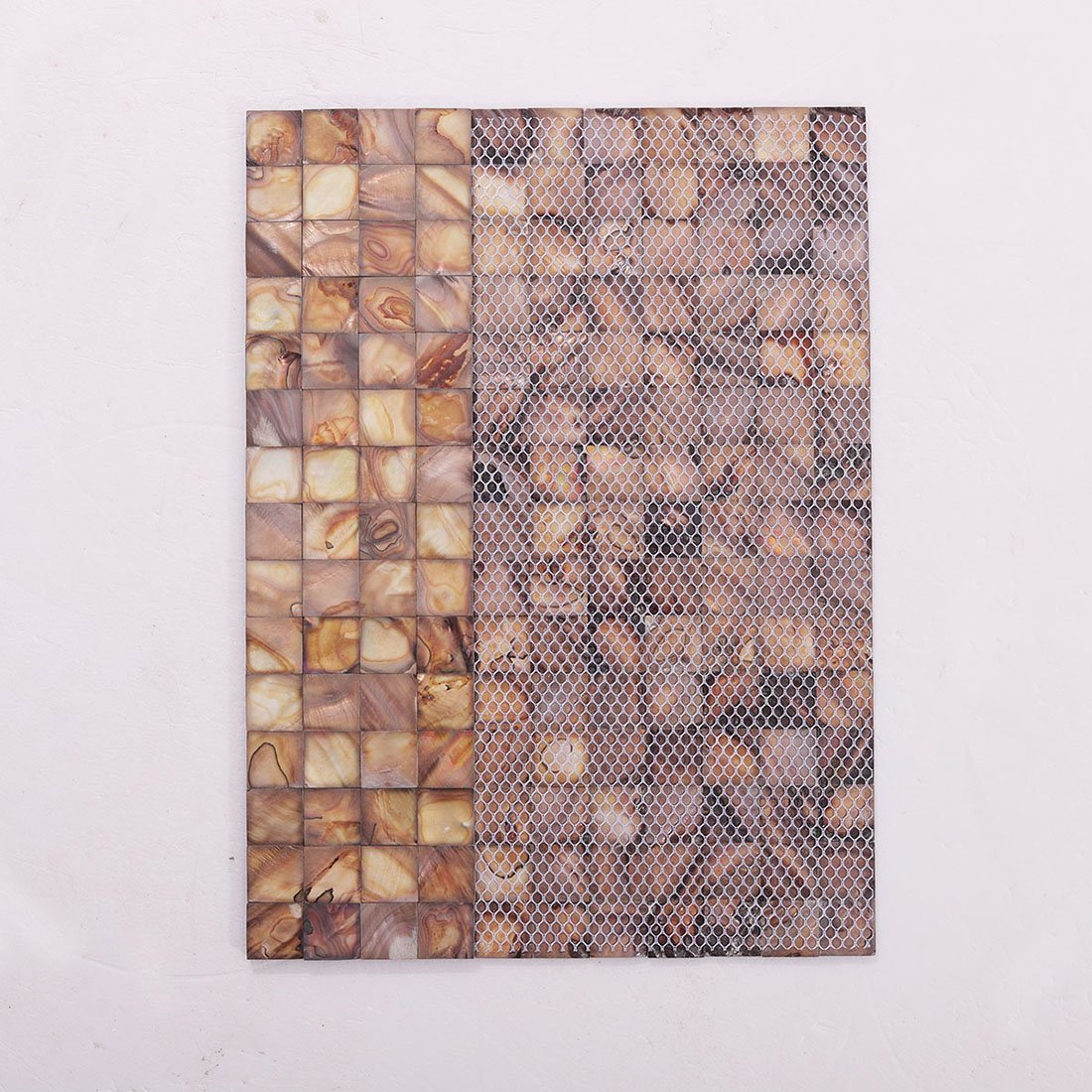 Dyed Brown Mother of Pearl Mosaic Tile Sheet – Natural Shell Square Tiles with Glossy Iridescent Surface for Kitchen Backsplashes, Bathroom Walls & Decorative Panels-Woos Tiles