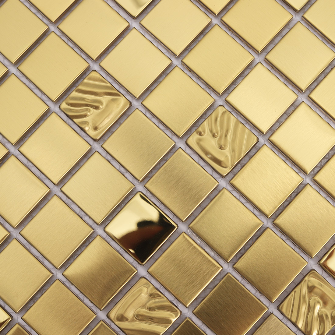 Gold Stainless Steel Mosaic Tile for Luxury Wall Backsplash