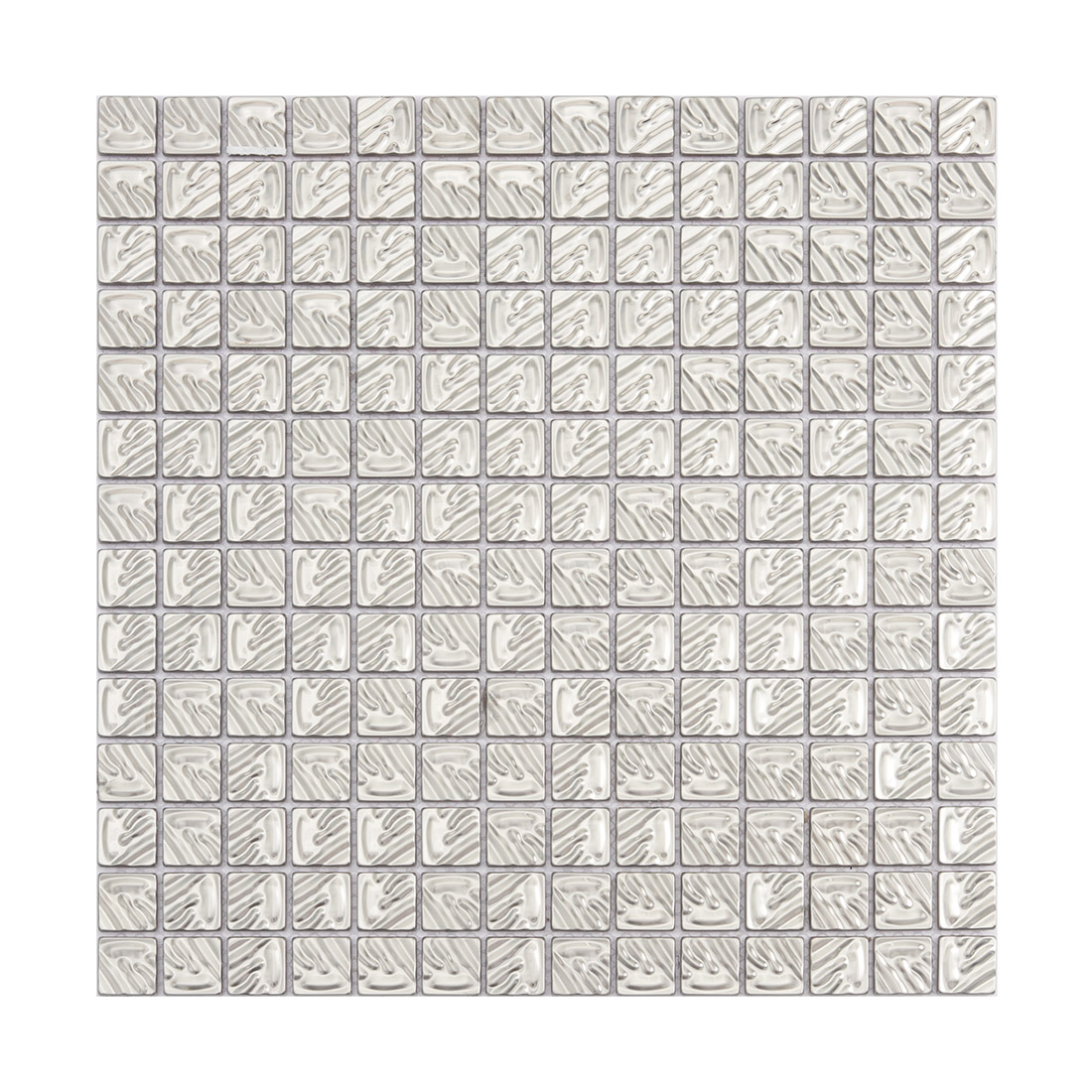 Full chrome ripple square metal mosaic sheet with bright textured surface