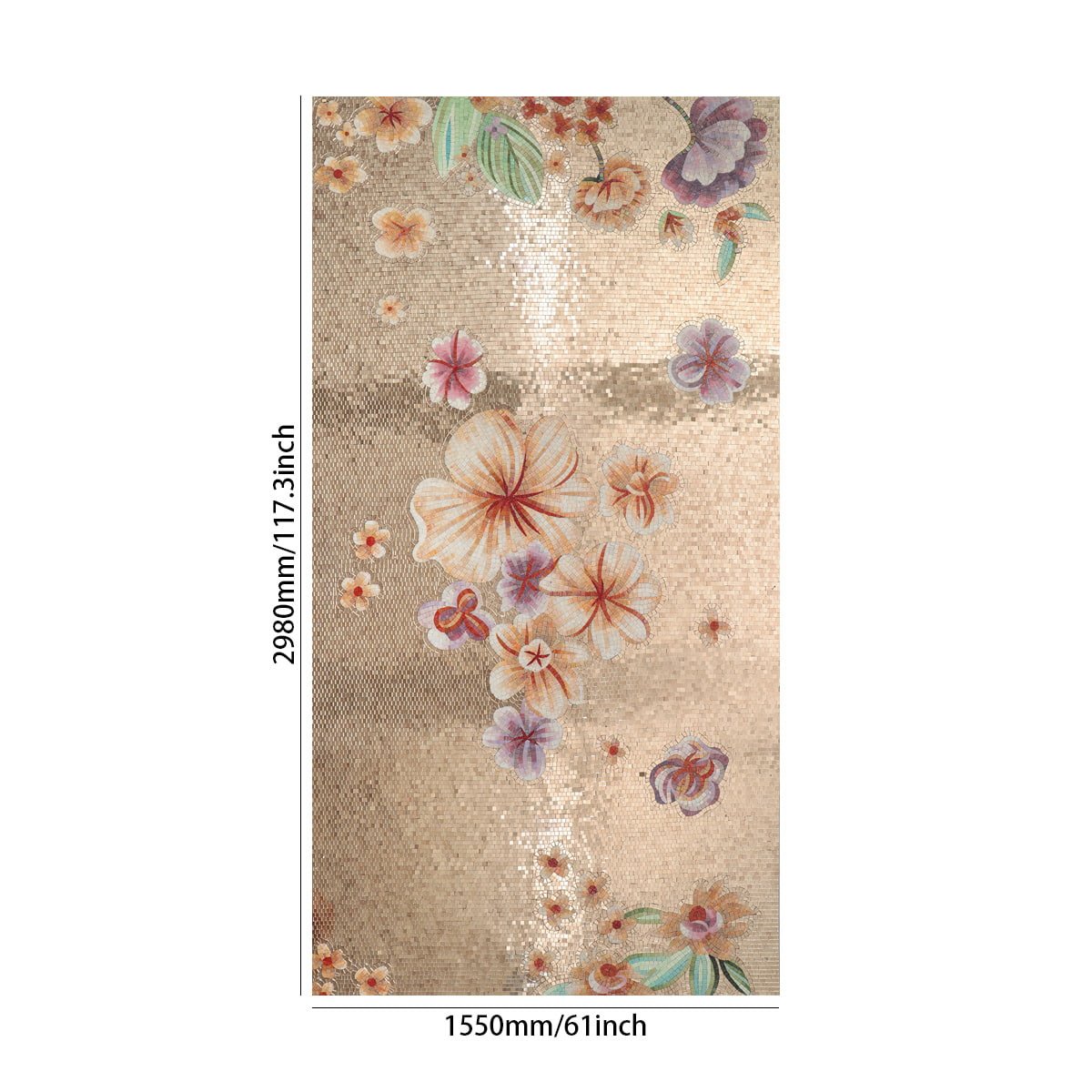 Handmade Flower Petals Mosaic Mural – Luxury Floral Wall Art for Interior Feature Walls-Woos Tiles