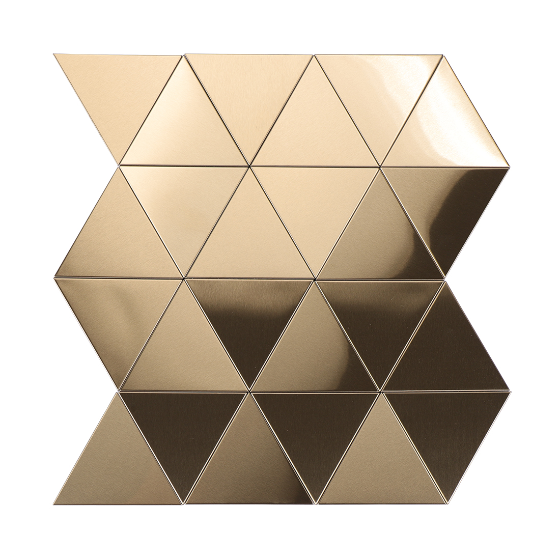 Gold brushed triangle metal mosaic tile