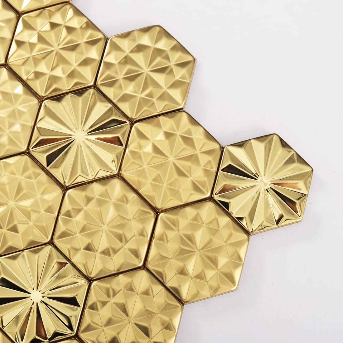 Gold Embossed Hexagon Bathroom Tile for Luxe Baths – Woos Tiles
