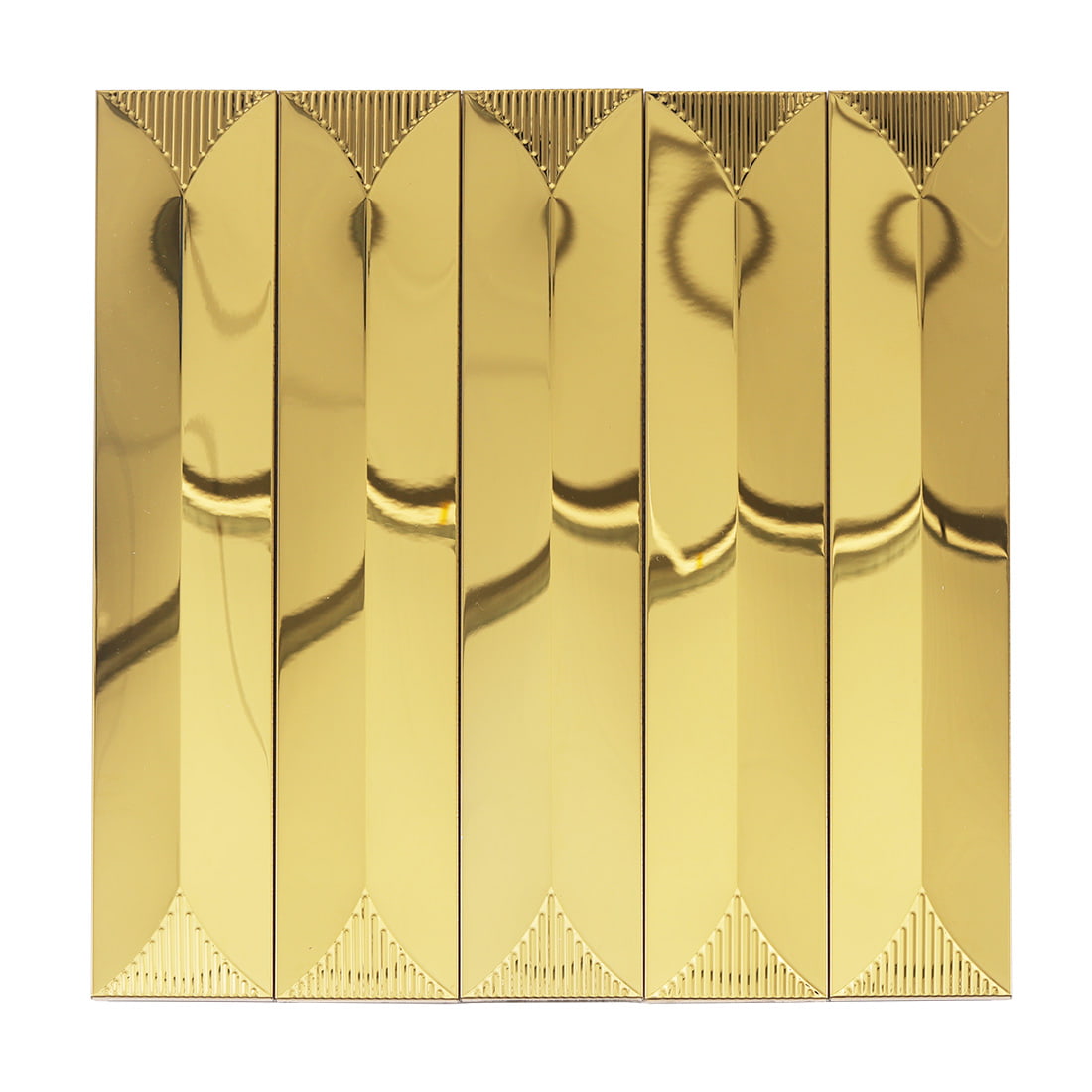 Full sheet of gold long strip mirror metal mosaic tile