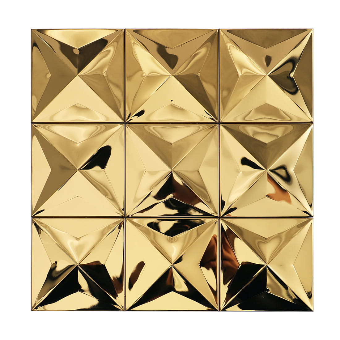 Full sheet of gold mirror 3D square stainless steel mosaic tile