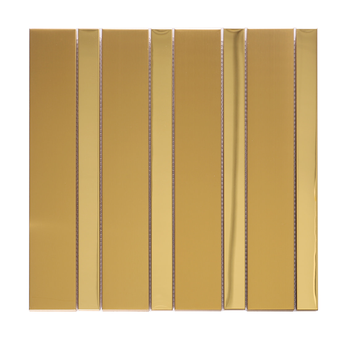 Full sheet of gold strip metal mosaic tiles