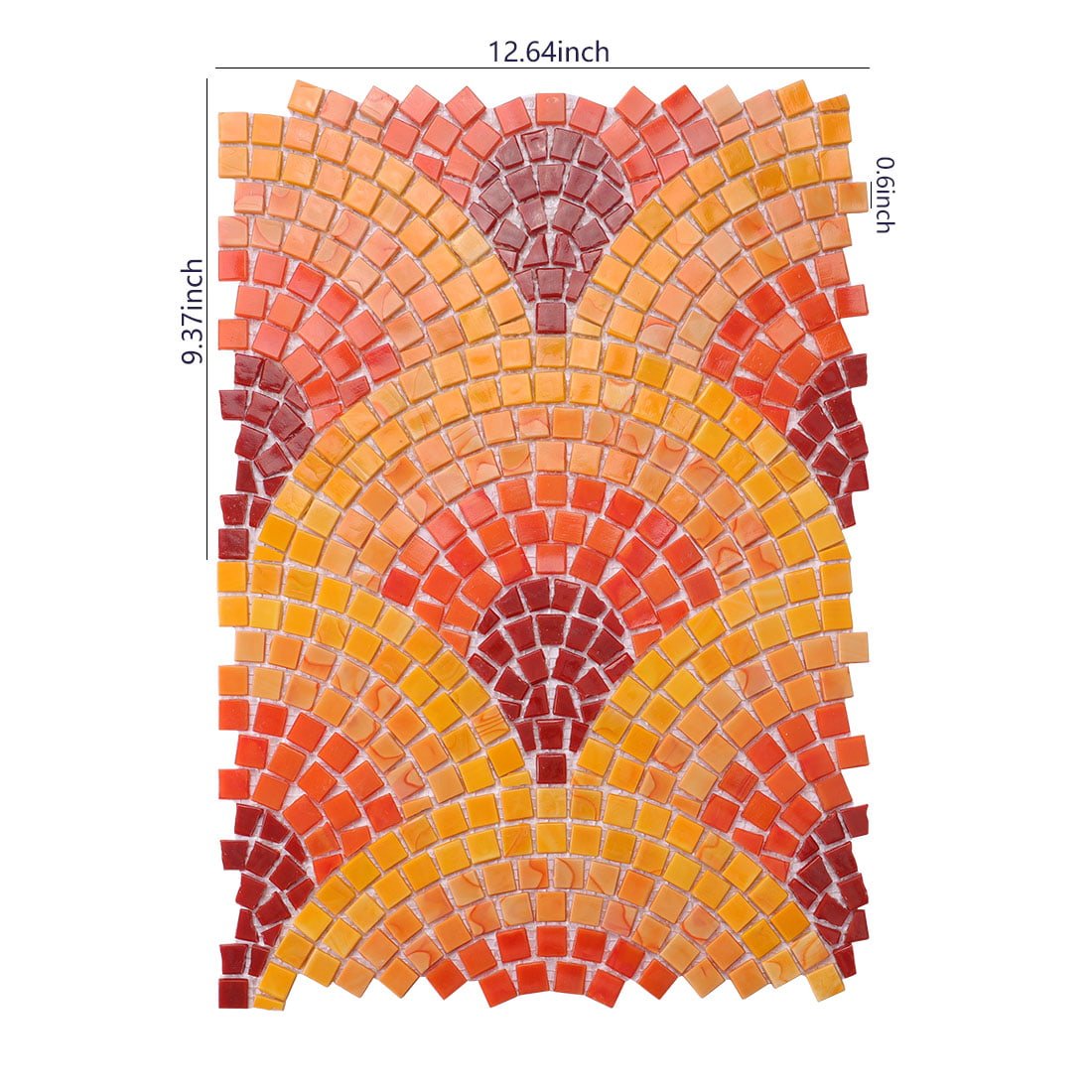 Handmade Fish Scale Glass Mosaic Tiles for Wall and Bathroom Decoration – Art Deco Curved Fan Pattern Design-Woos Tiles