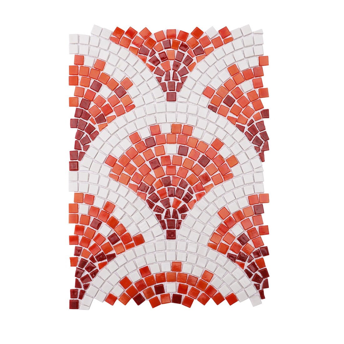 Handmade Fish Scale Glass Mosaic Tiles for Wall and Bathroom Decoration – Art Deco Curved Fan Pattern Design-Woos Tiles