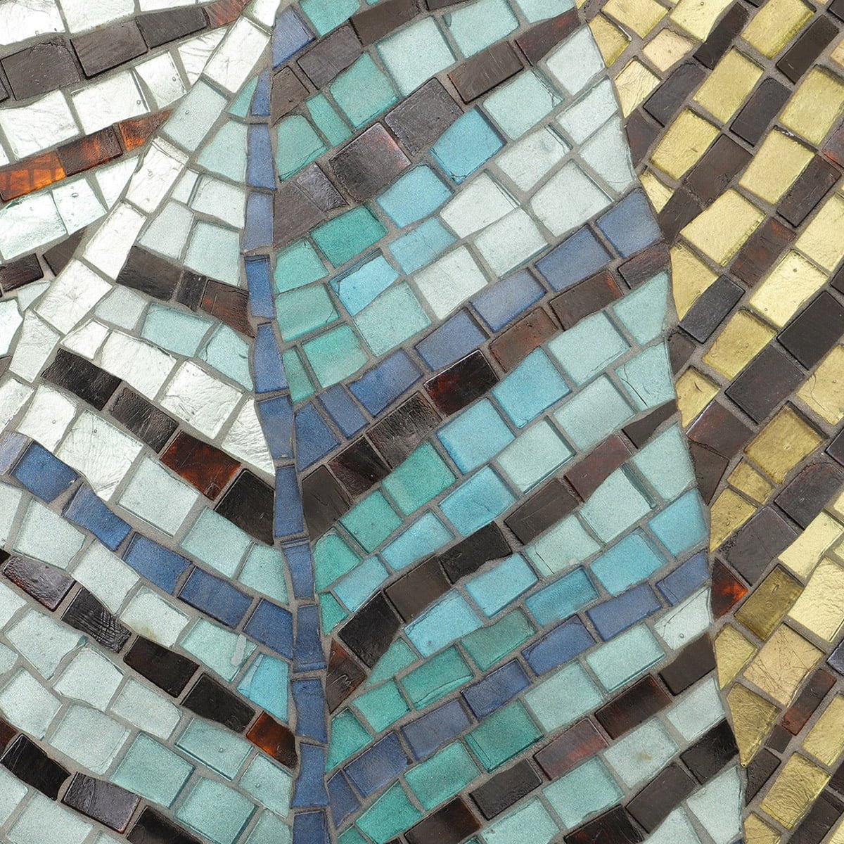 Geometric Leaf Mosaic Mural – Handmade Glass Tile Wall Art Inspired by Nature, Modern Botanical Wall Decor-Woos Tiles