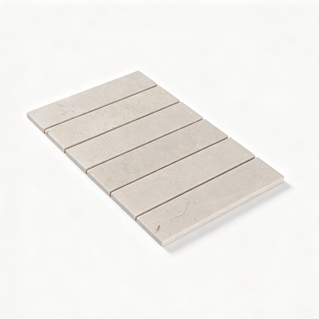 Light Grey Travertine Vertical Mosaic Tile 