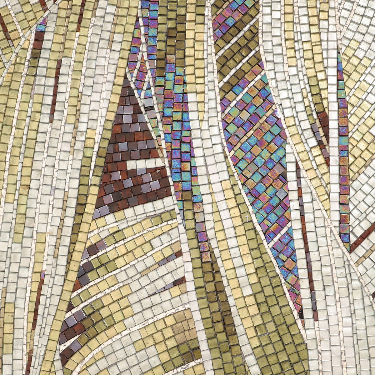 Golden Leaf Mosaic Mural – Luxury Handcrafted Glass Wall Art for Modern Interiors-Woos Tiles