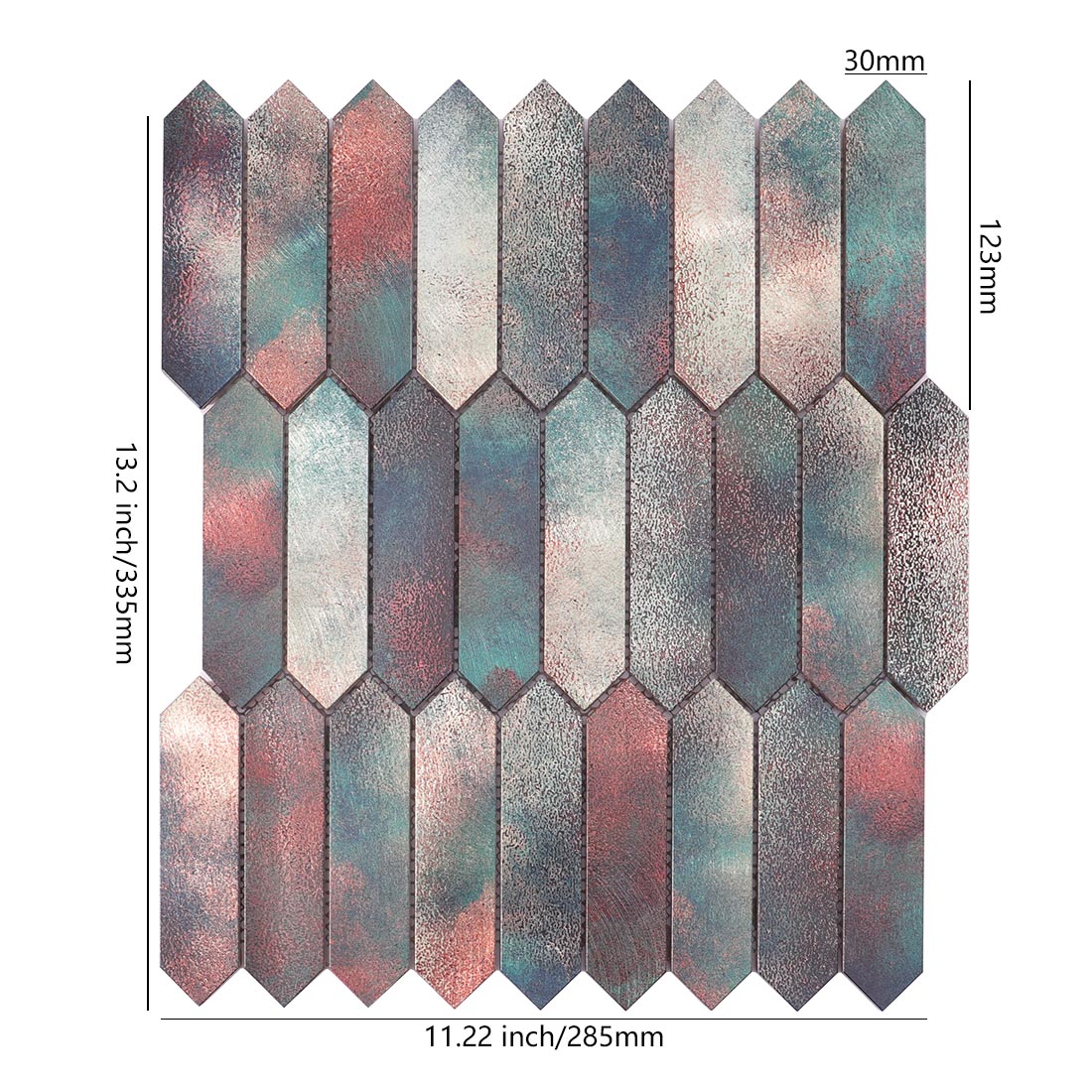 Patina Copper Picket Aluminum Mosaic Tile Restaurant Bar Backsplash and Kitchen Wall Accent