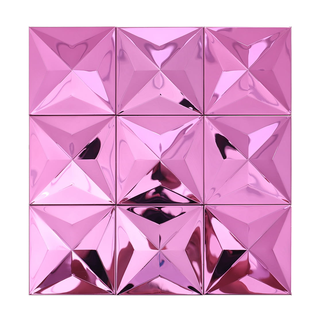 Full sheet of pink mirror 3D square stainless steel mosaic tile