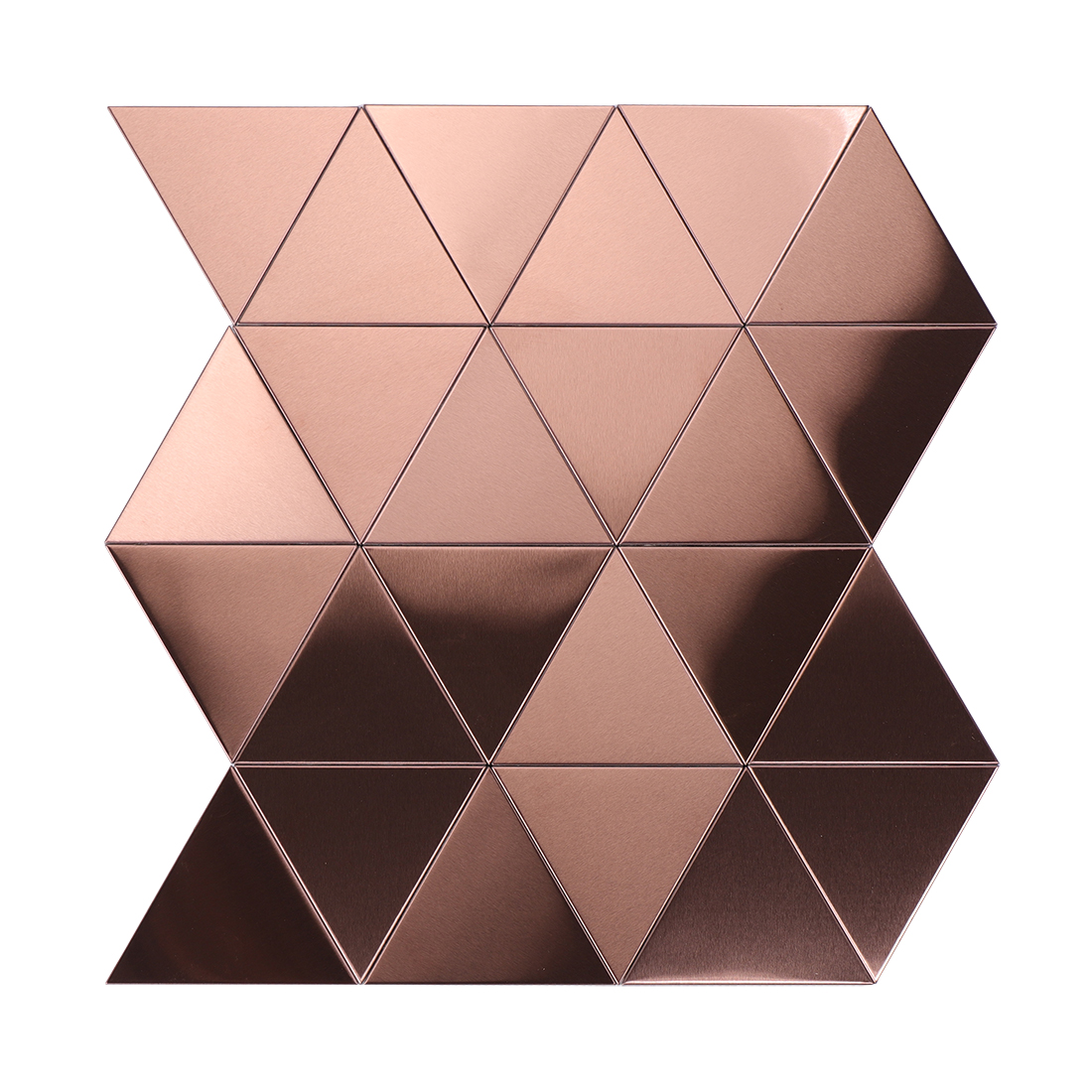 Rose gold brushed triangle metal mosaic tile