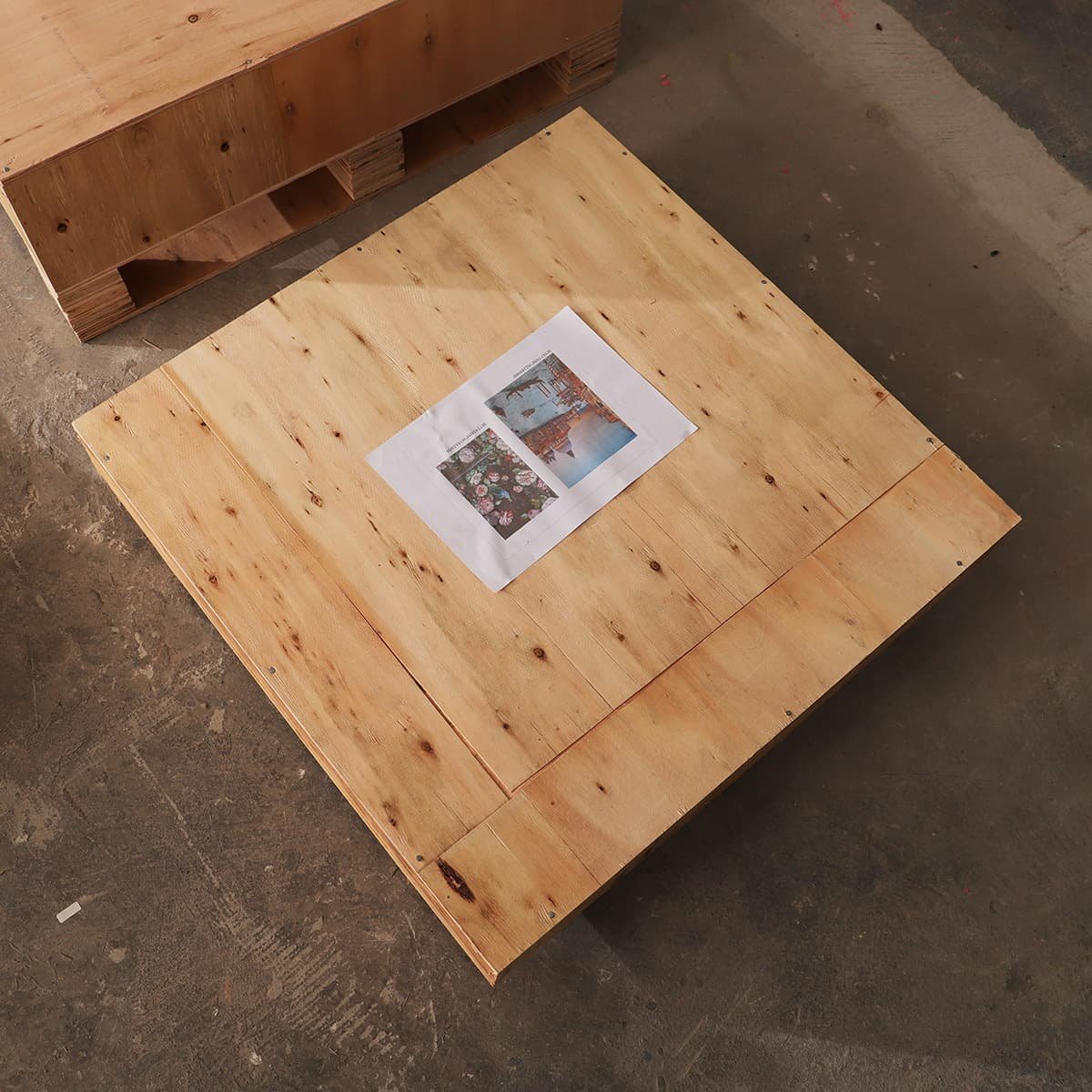 Secure wooden crate packaging for mosaic wall art shipping