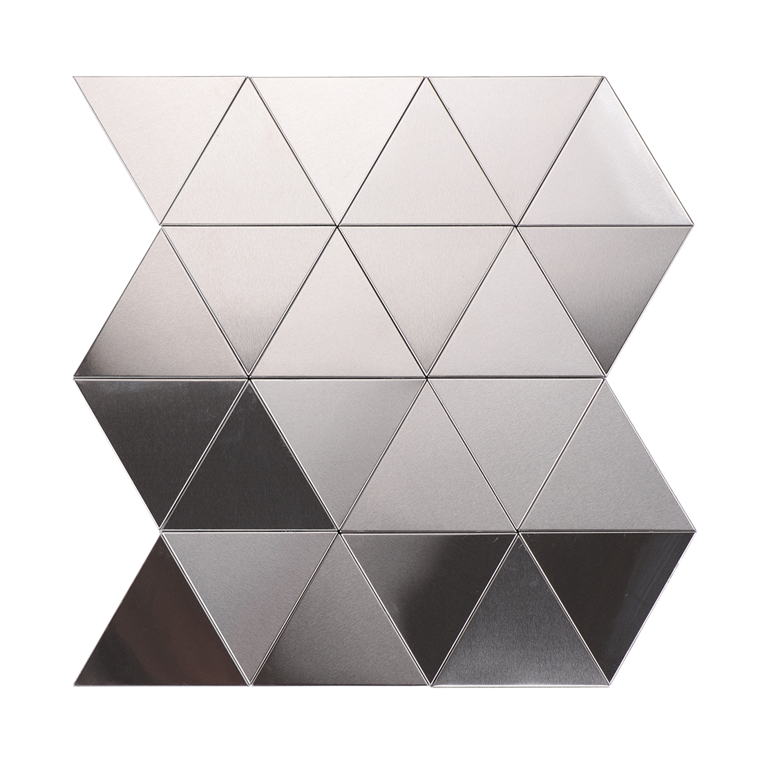Silver brushed triangle metal mosaic tile