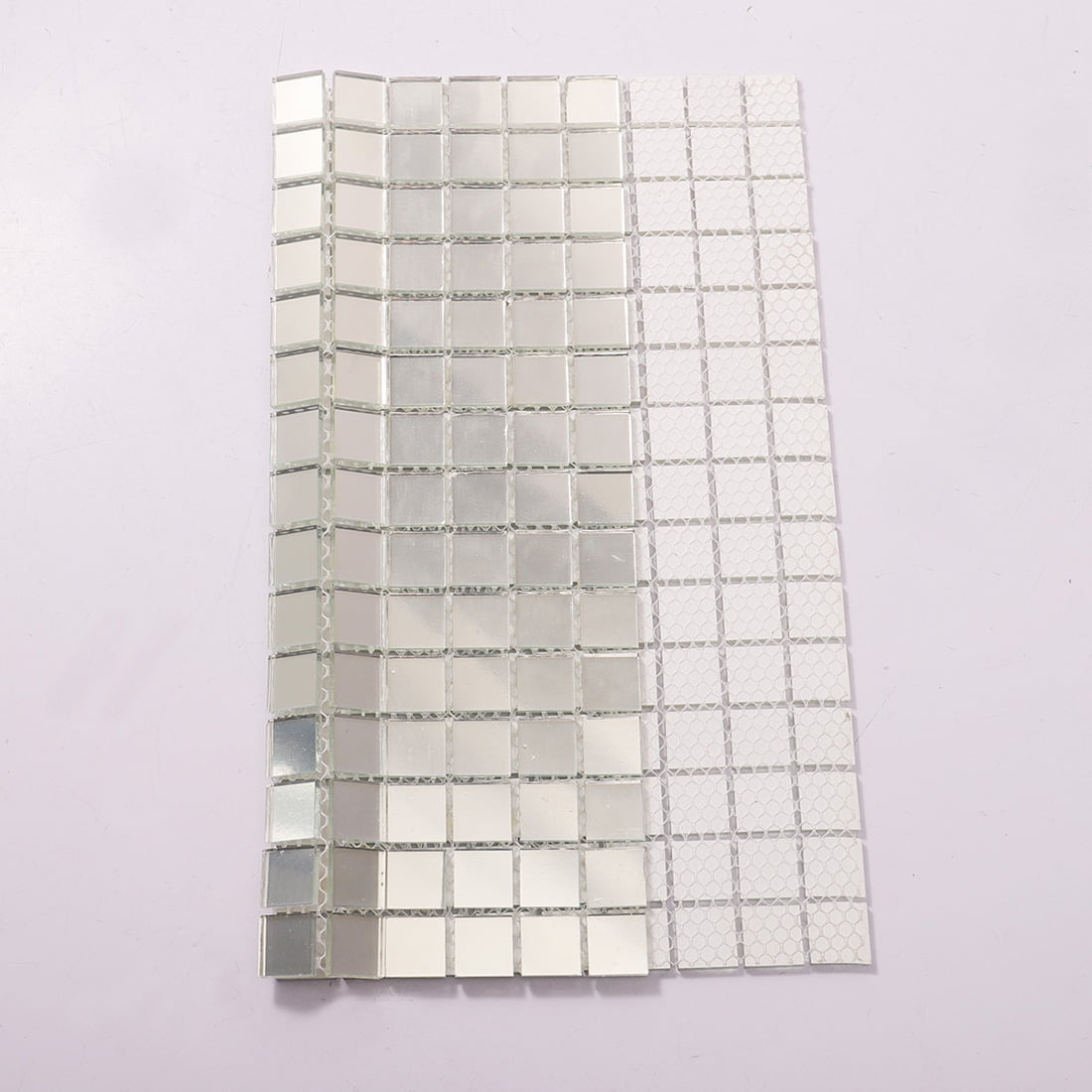 Silver mirror 20mm square glass mosaic tile with mesh backing