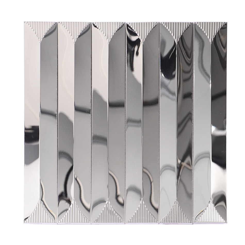 Full sheet display of silver pointed arch long strip tile