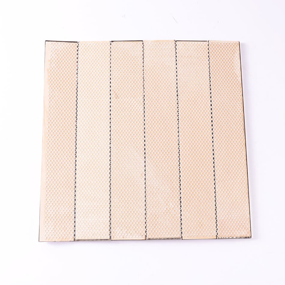 Back mesh of silver pointed strip metal mosaic tile