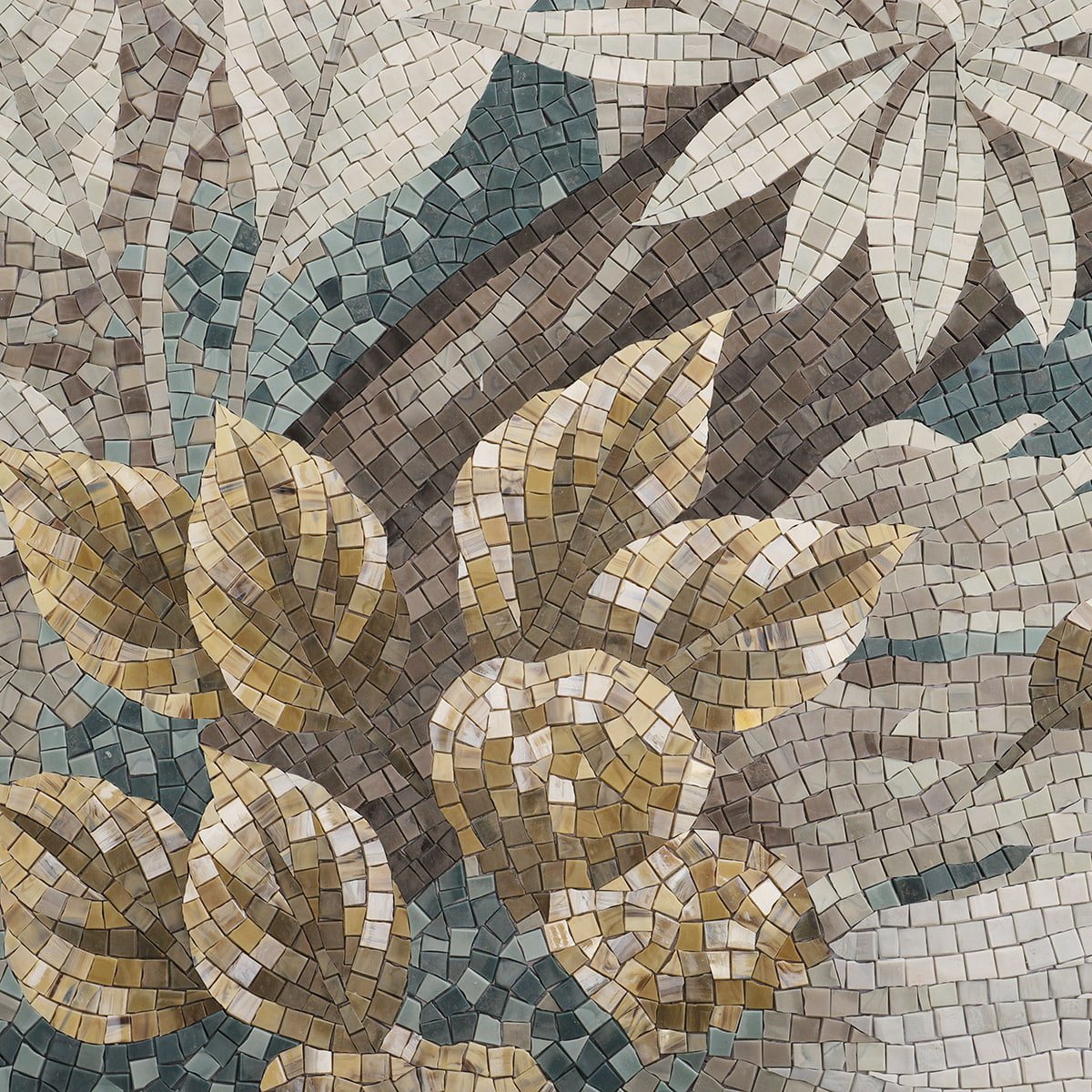 Vintage Tropical Rainforest Mosaic Wall Mural – Handcrafted Tropical Art for Luxury Interiors-Woos Tiles