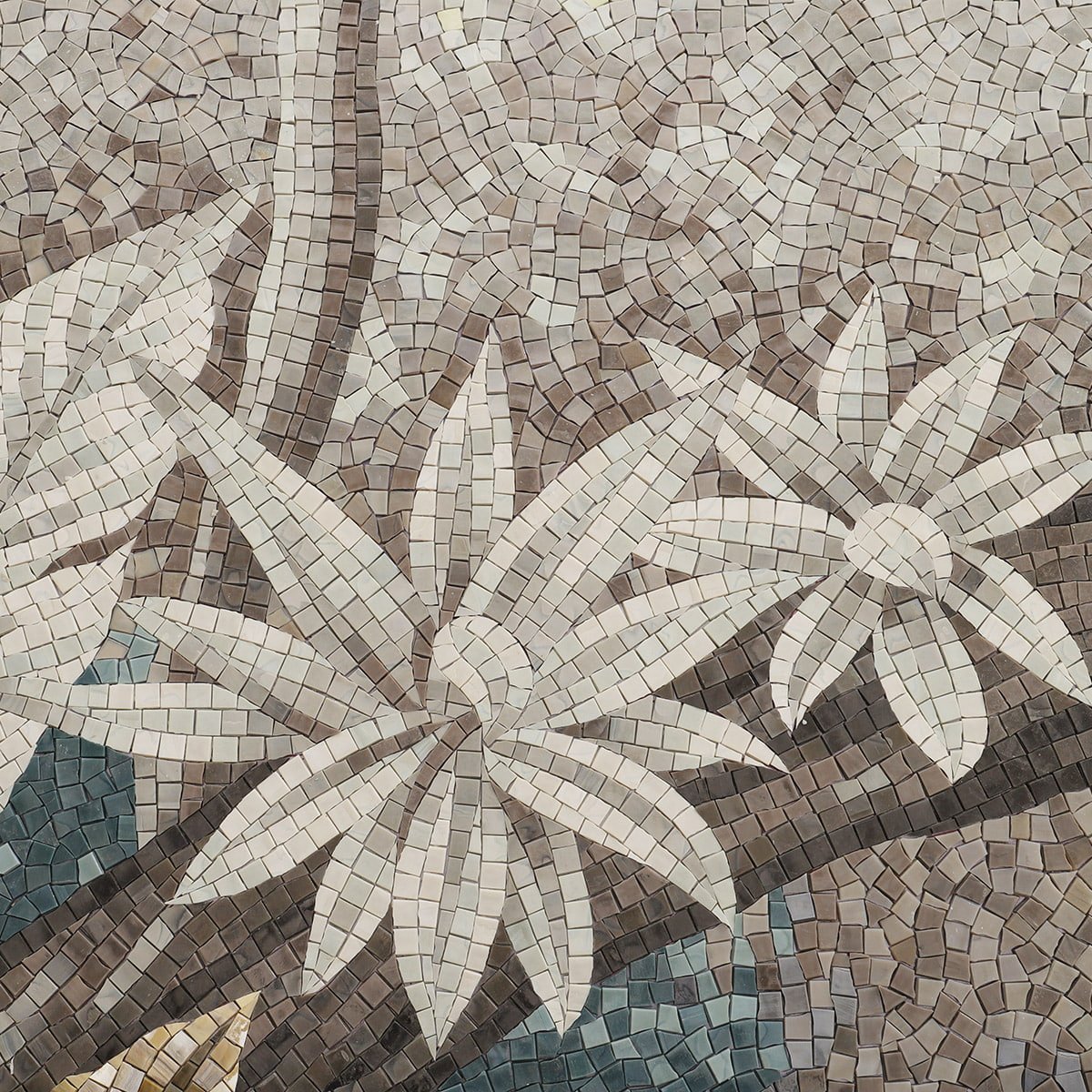 Vintage Tropical Rainforest Mosaic Wall Mural – Handcrafted Tropical Art for Luxury Interiors-Woos Tiles