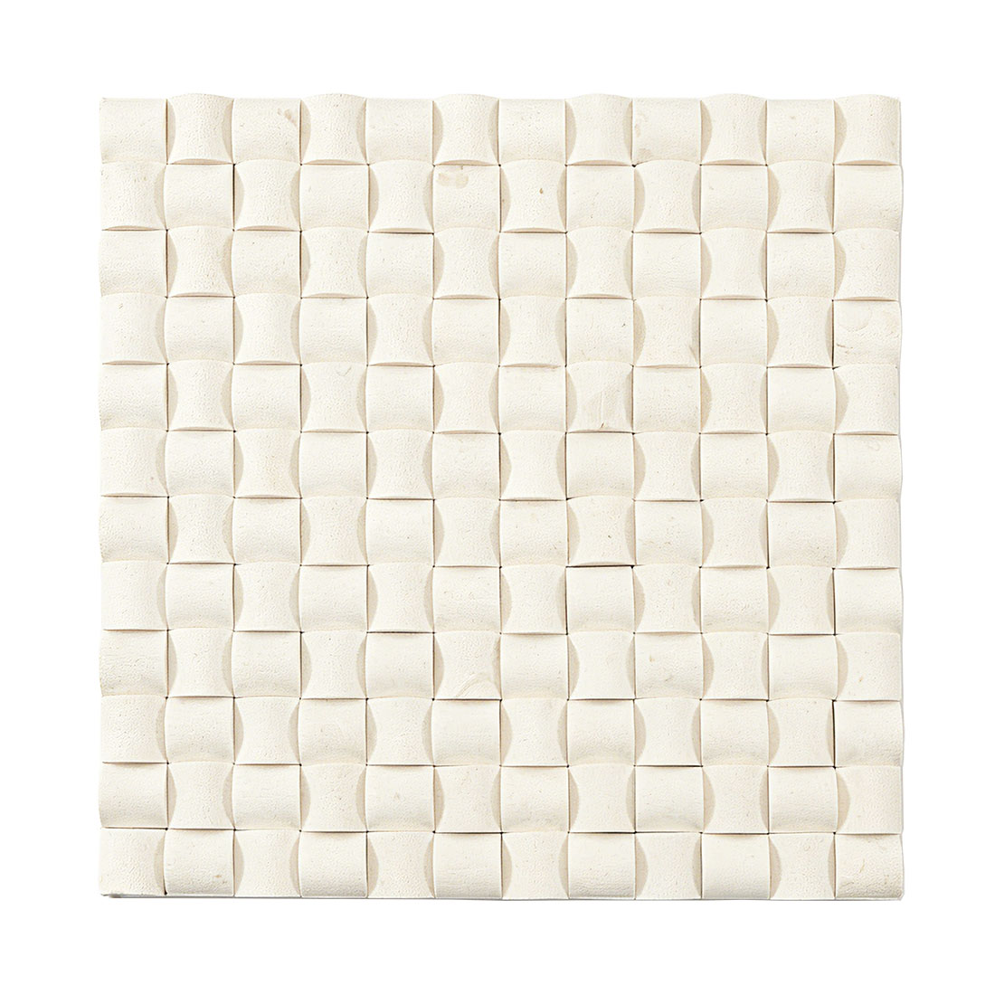 Full sheet of white marble bread square mosaic tile