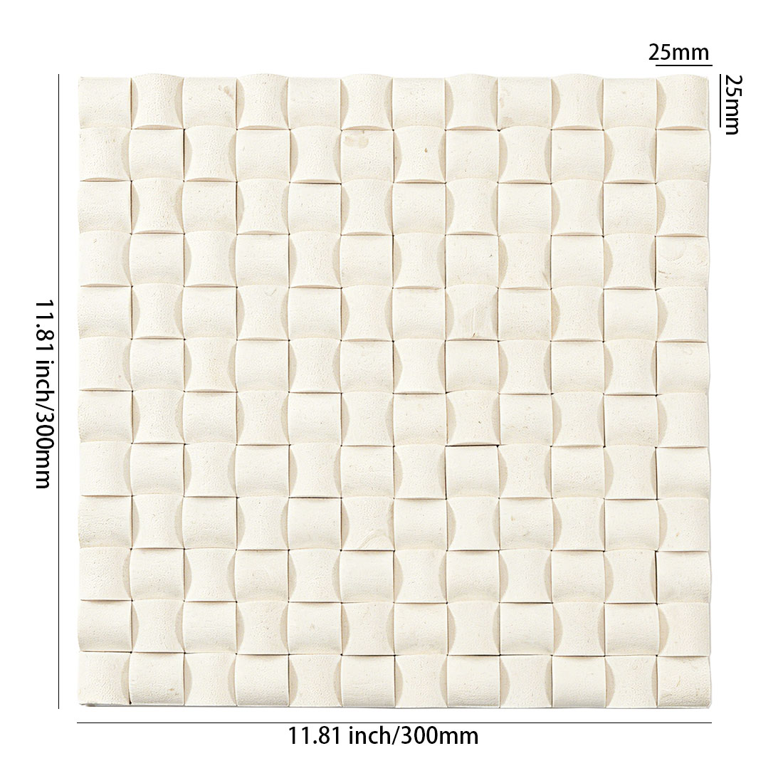White marble bread square mosaic tile sheet with dimensions