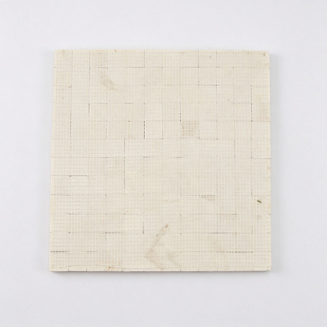 Mesh backing of white marble bread square mosaic tile sheet