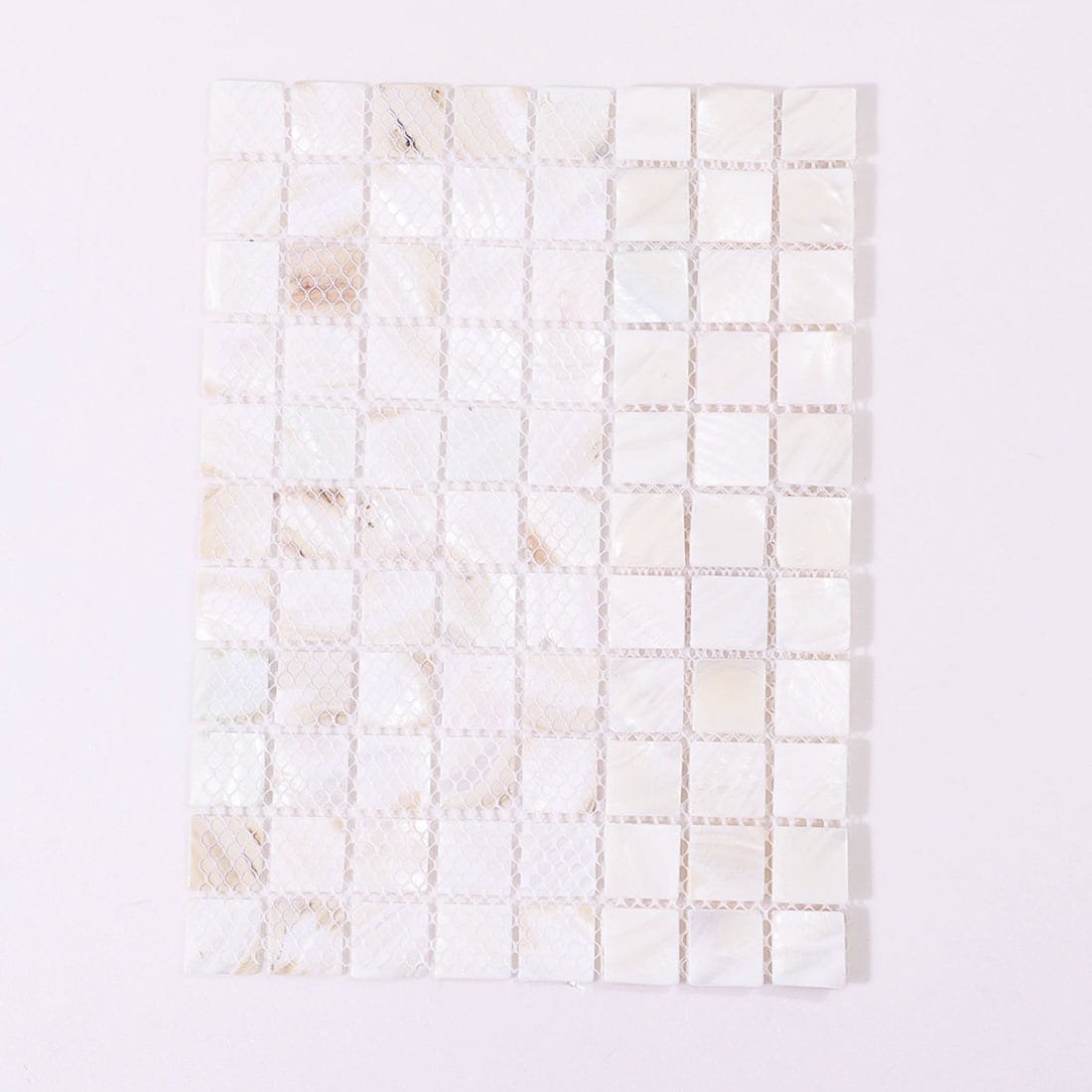 Large White Mother of Pearl Mosaic Tile Sheet, Natural Shell Square Tiles for Bathroom Walls, Kitchen Backsplash, Shower, Accent Wall & Luxury Interior Design-Woos Tiles