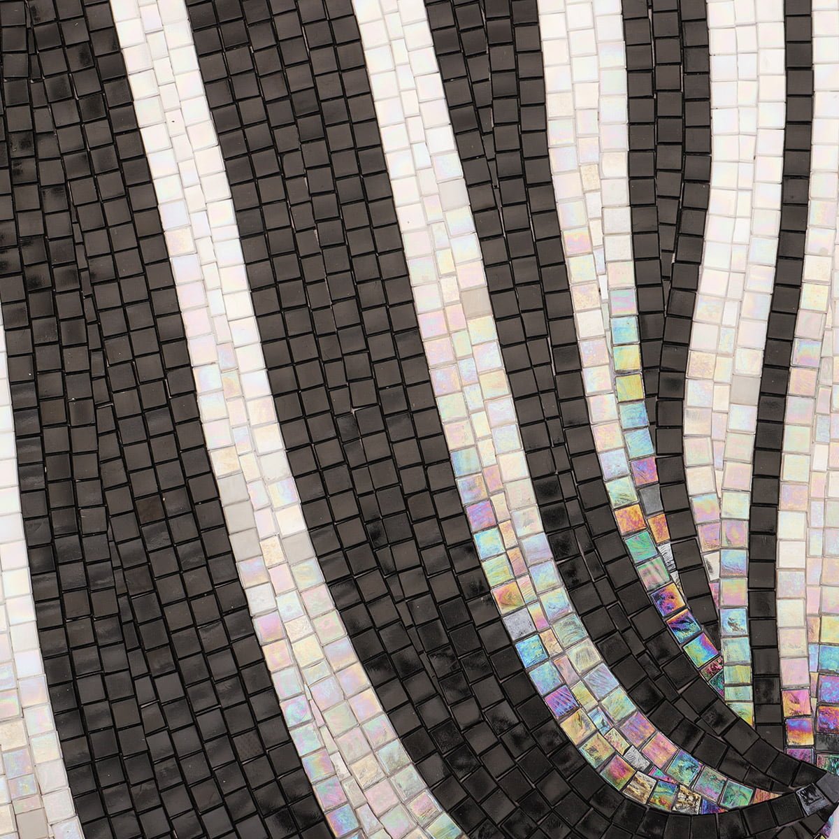 Zebra Mosaic Mural | Handcrafted Glass Tile Wall Art | Modern Animal-Inspired Decor-Woos Tiles