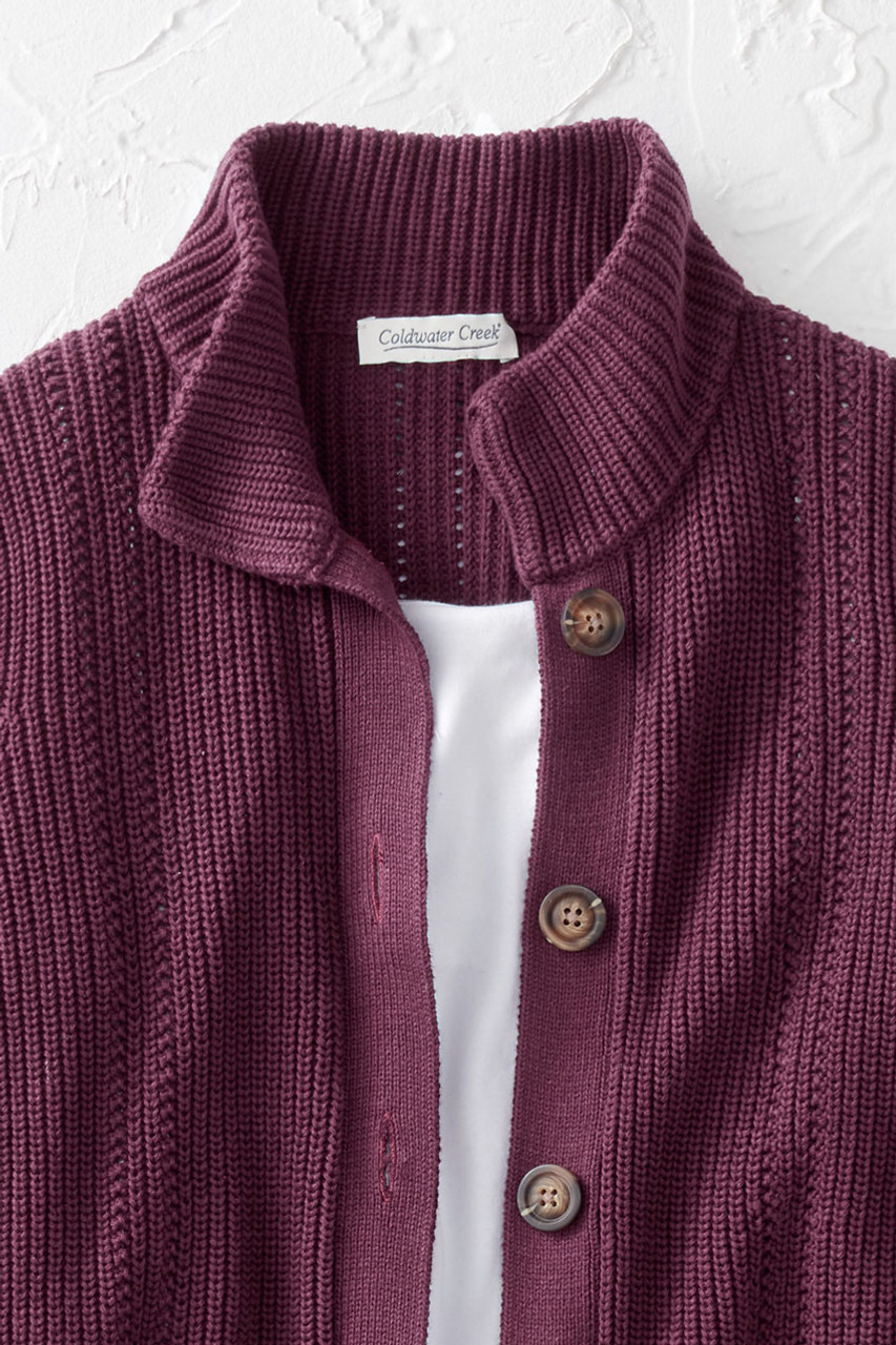 Shaker Detail Button Cardigan