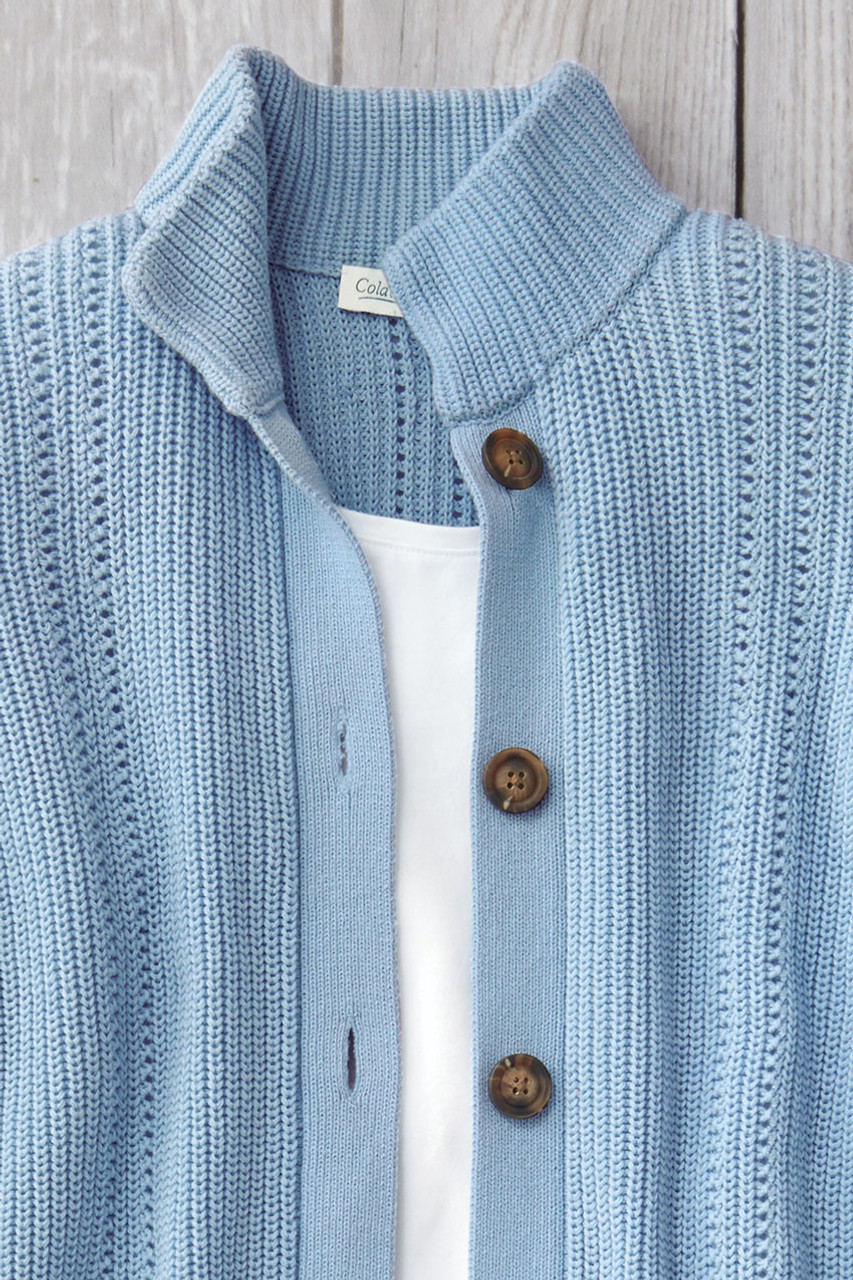 Shaker Detail Button Cardigan