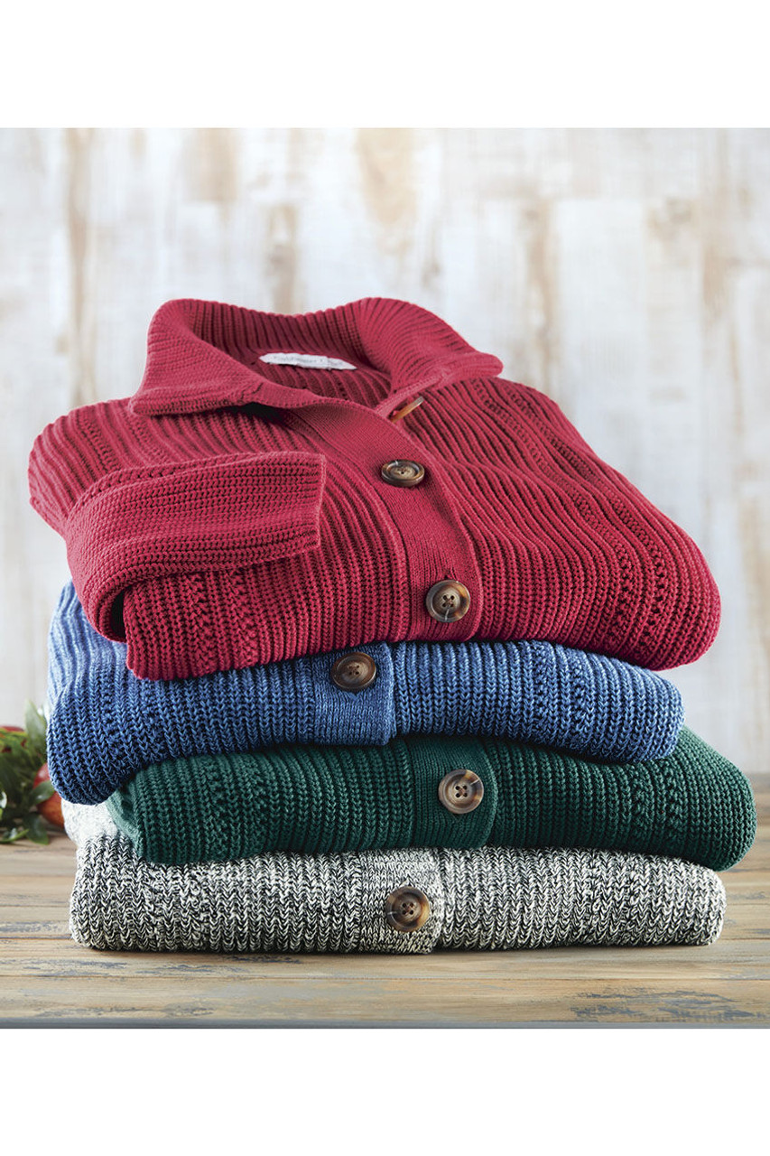 Shaker Detail Button Cardigan