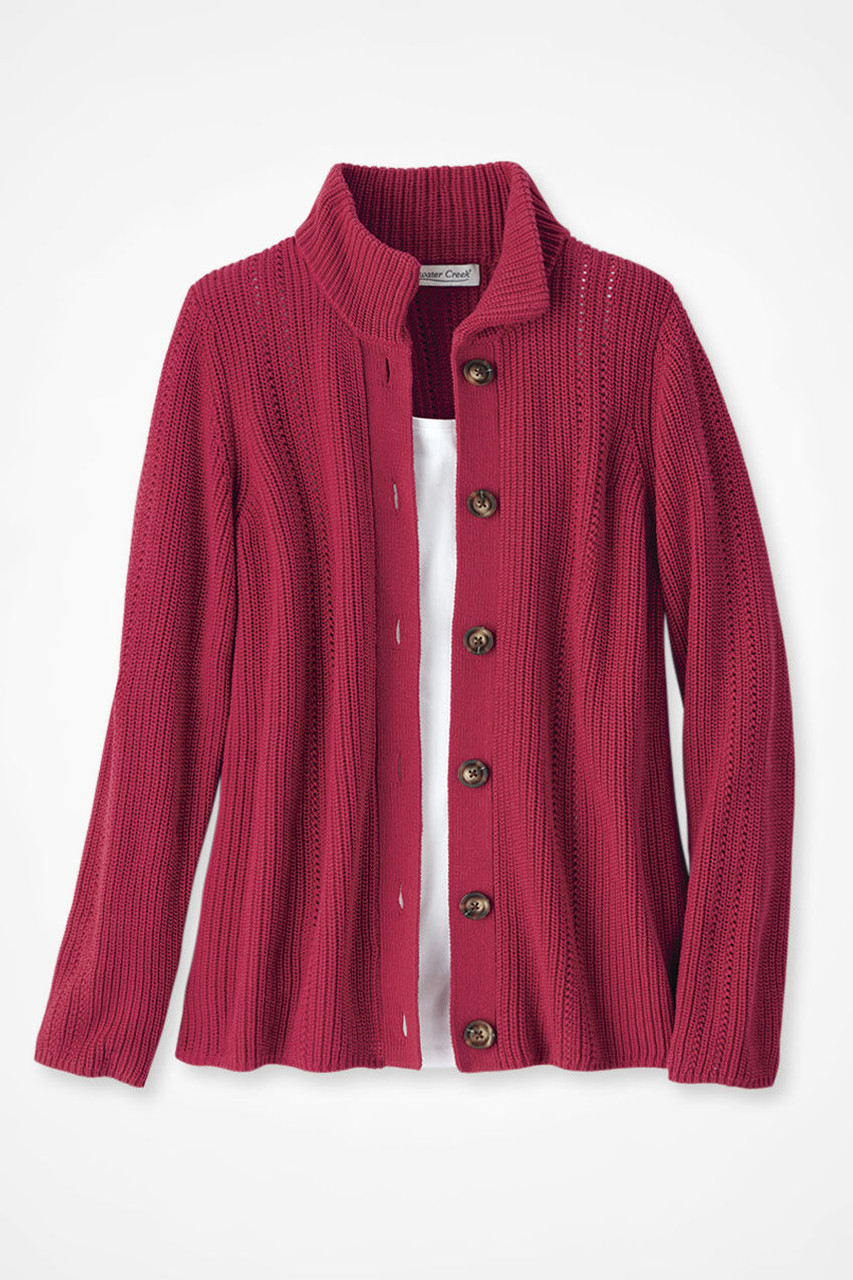 Shaker Detail Button Cardigan