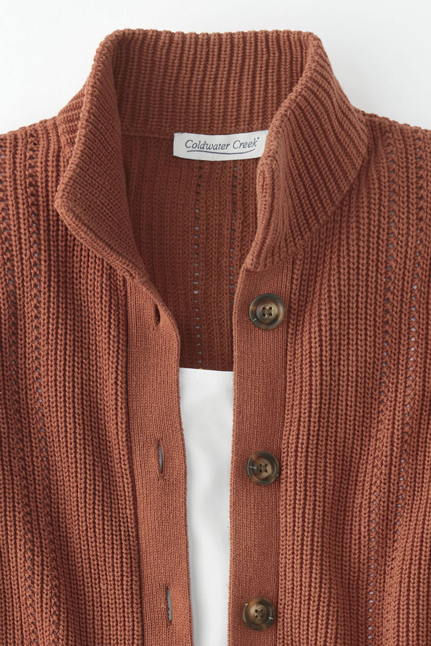 Shaker Detail Button Cardigan