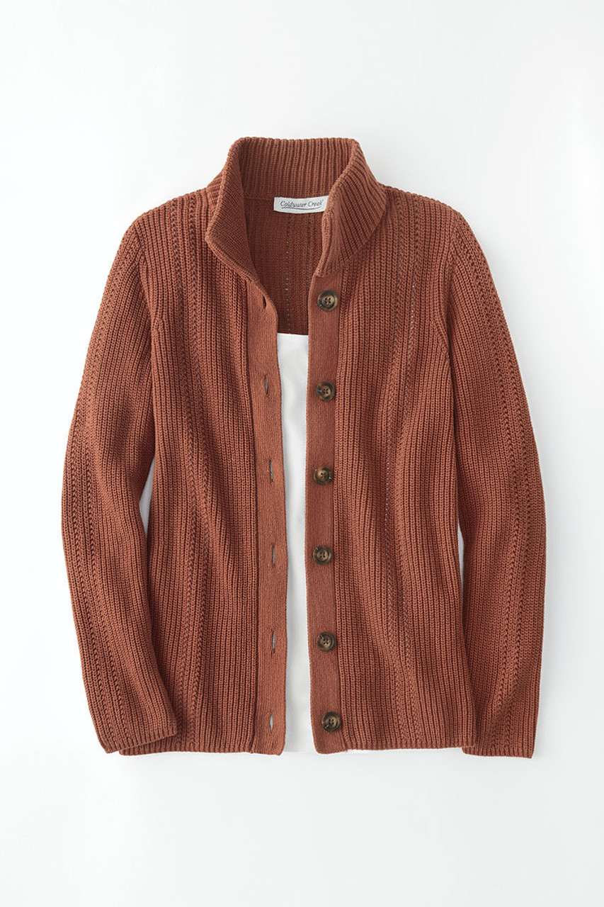 Shaker Detail Button Cardigan