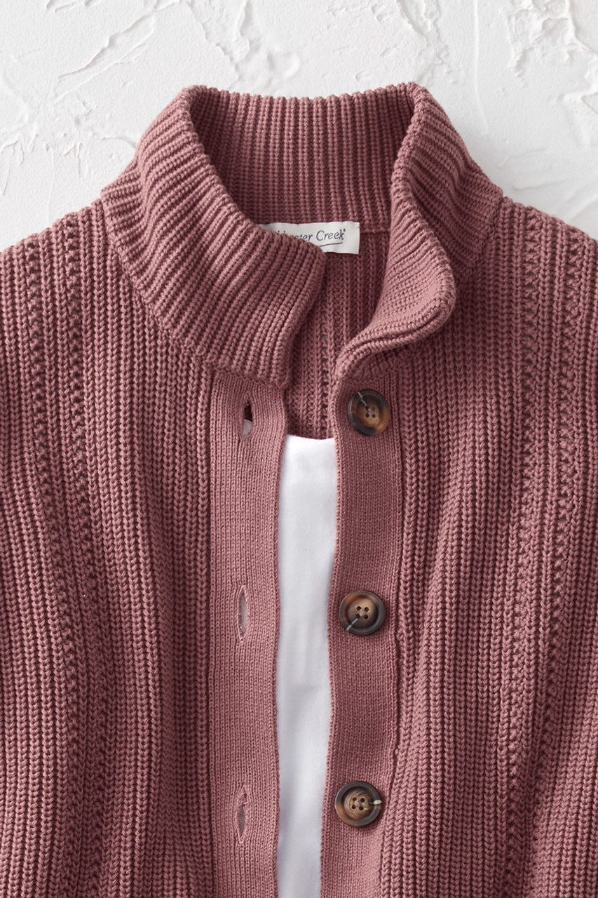 Shaker Detail Button Cardigan