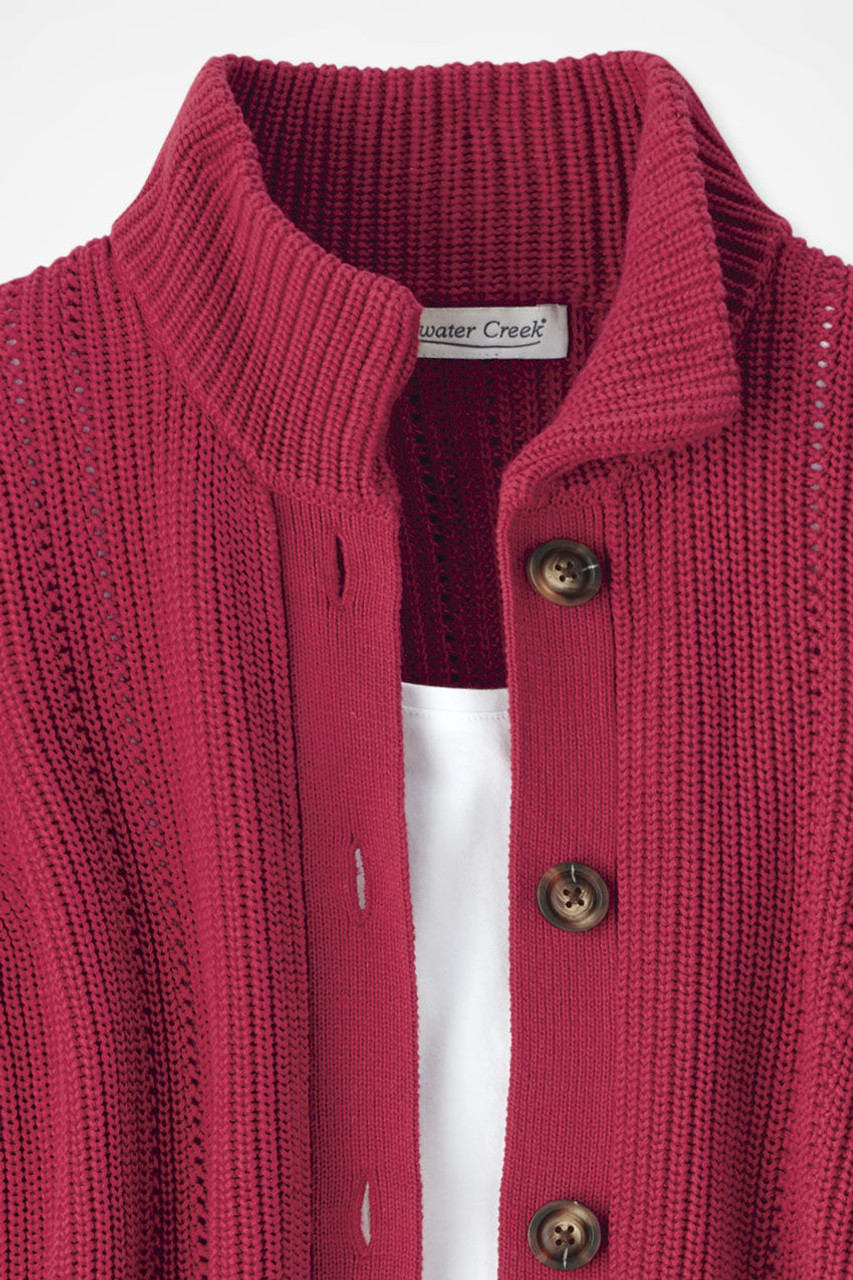 Shaker Detail Button Cardigan