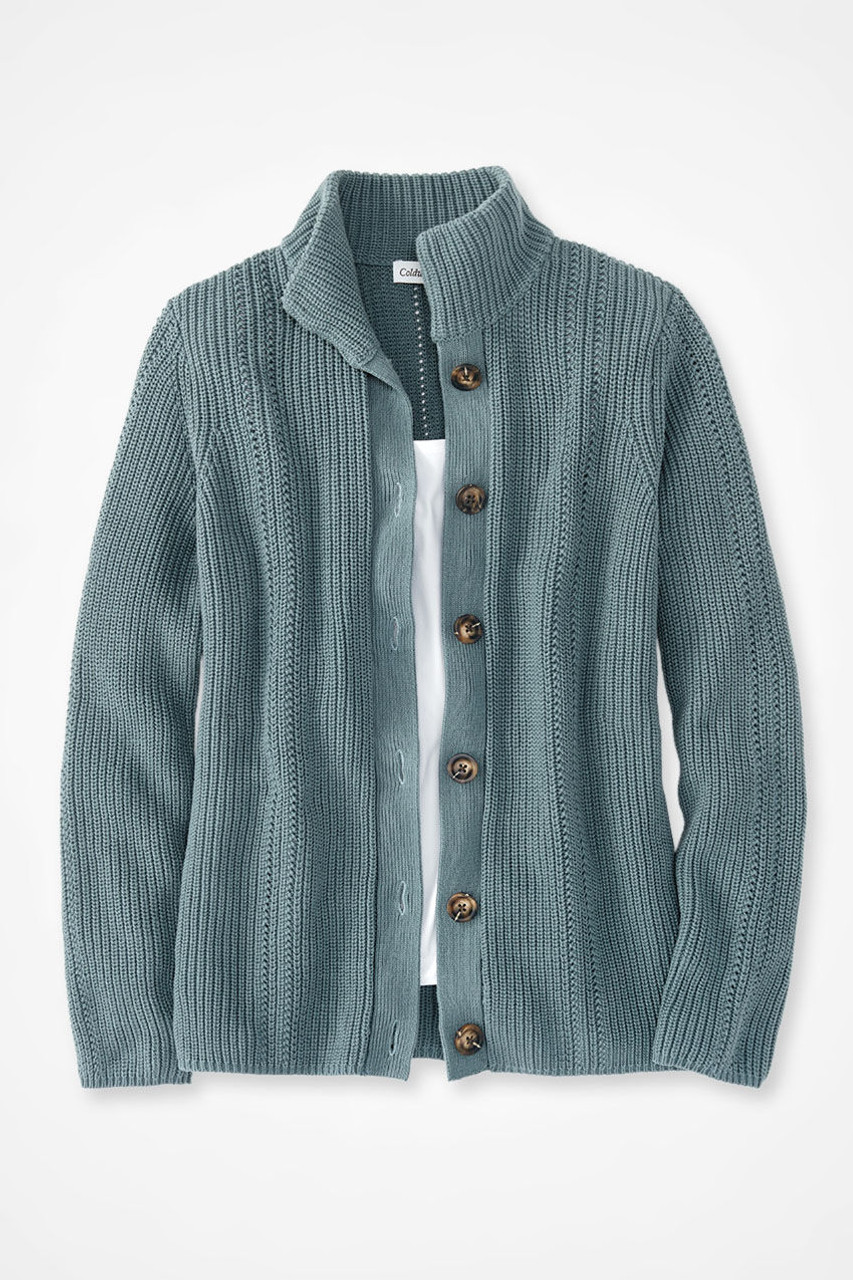 Shaker Detail Button Cardigan