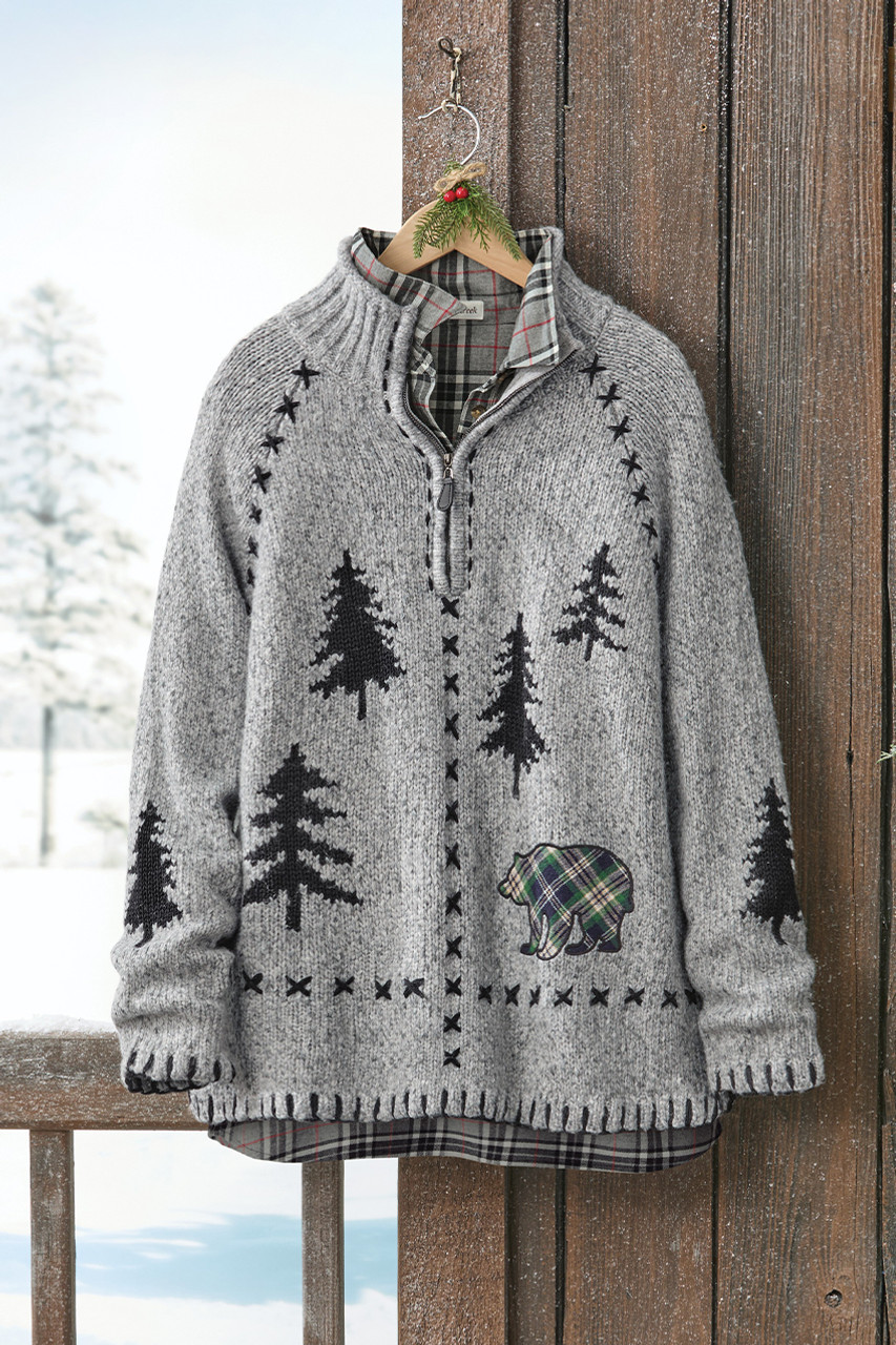 Bear Tracks Quarter Zip Sweater