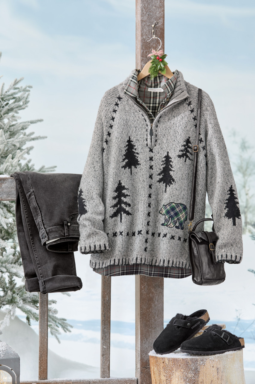 Bear Tracks Quarter Zip Sweater