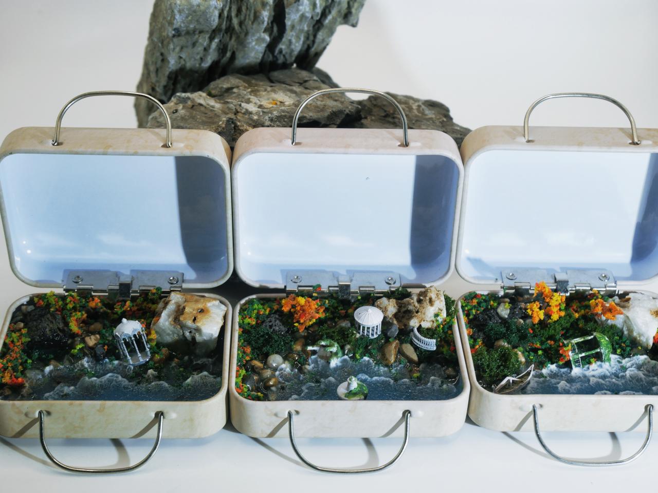 [VIRIDIA]Mini shoreline pavilion （1）, shoreline view，Landscape model；ID00004