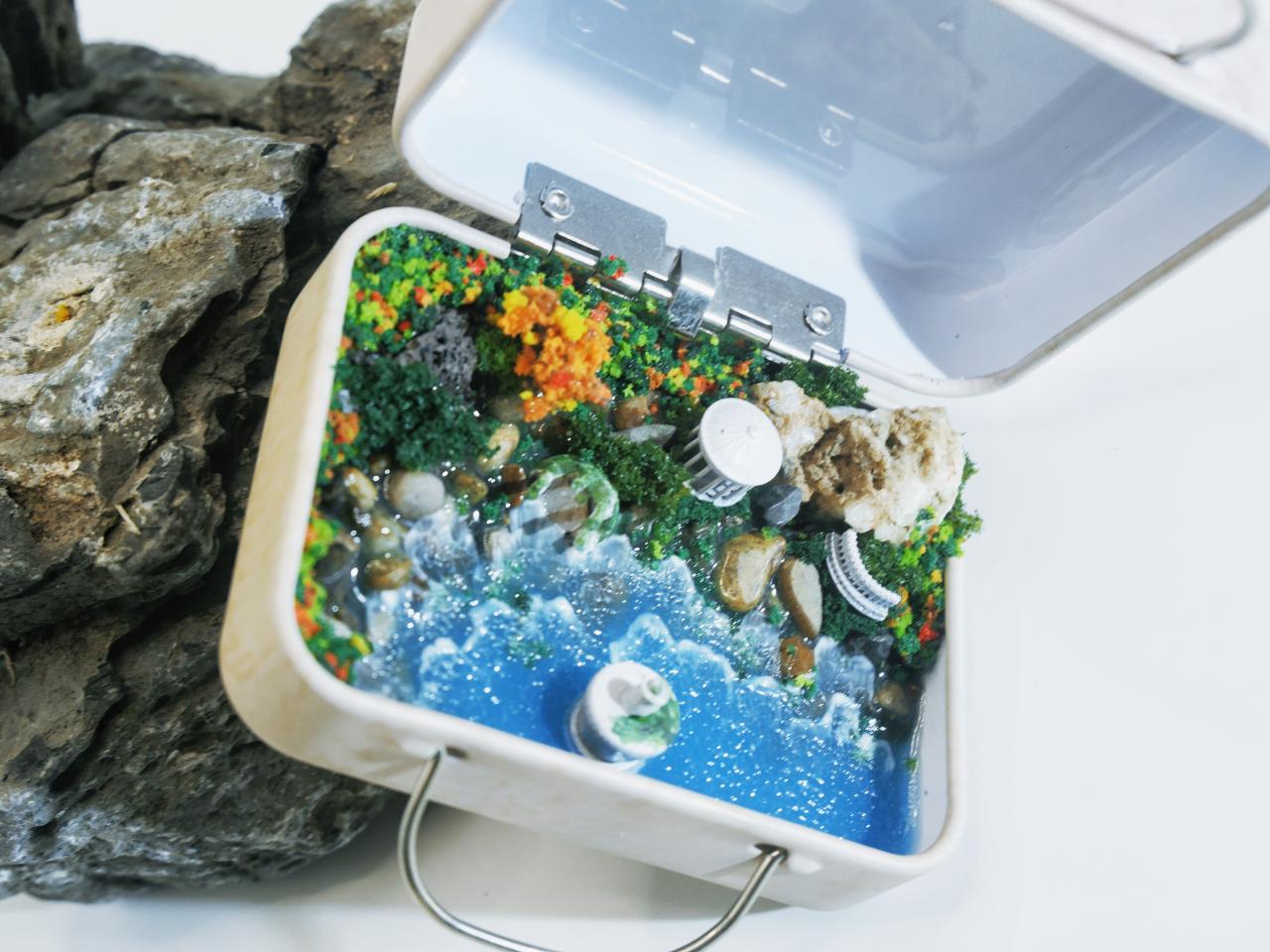 [VIRIDIA]Mini shoreline pavilion （2）, shoreline view，Landscape model；ID00005