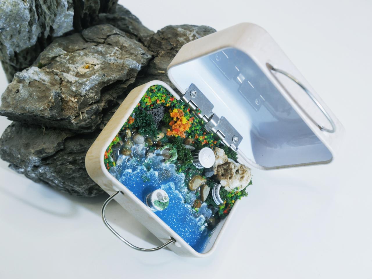 [VIRIDIA]Mini shoreline pavilion （2）, shoreline view，Landscape model；ID00005