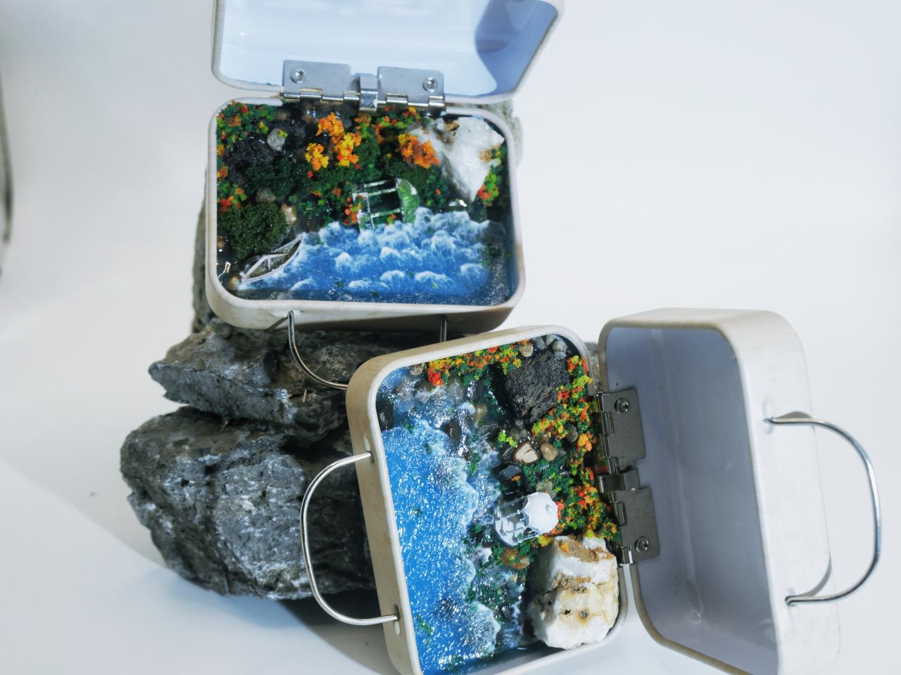 [VIRIDIA]Mini shoreline pavilion （1）, shoreline view，Landscape model；ID00004